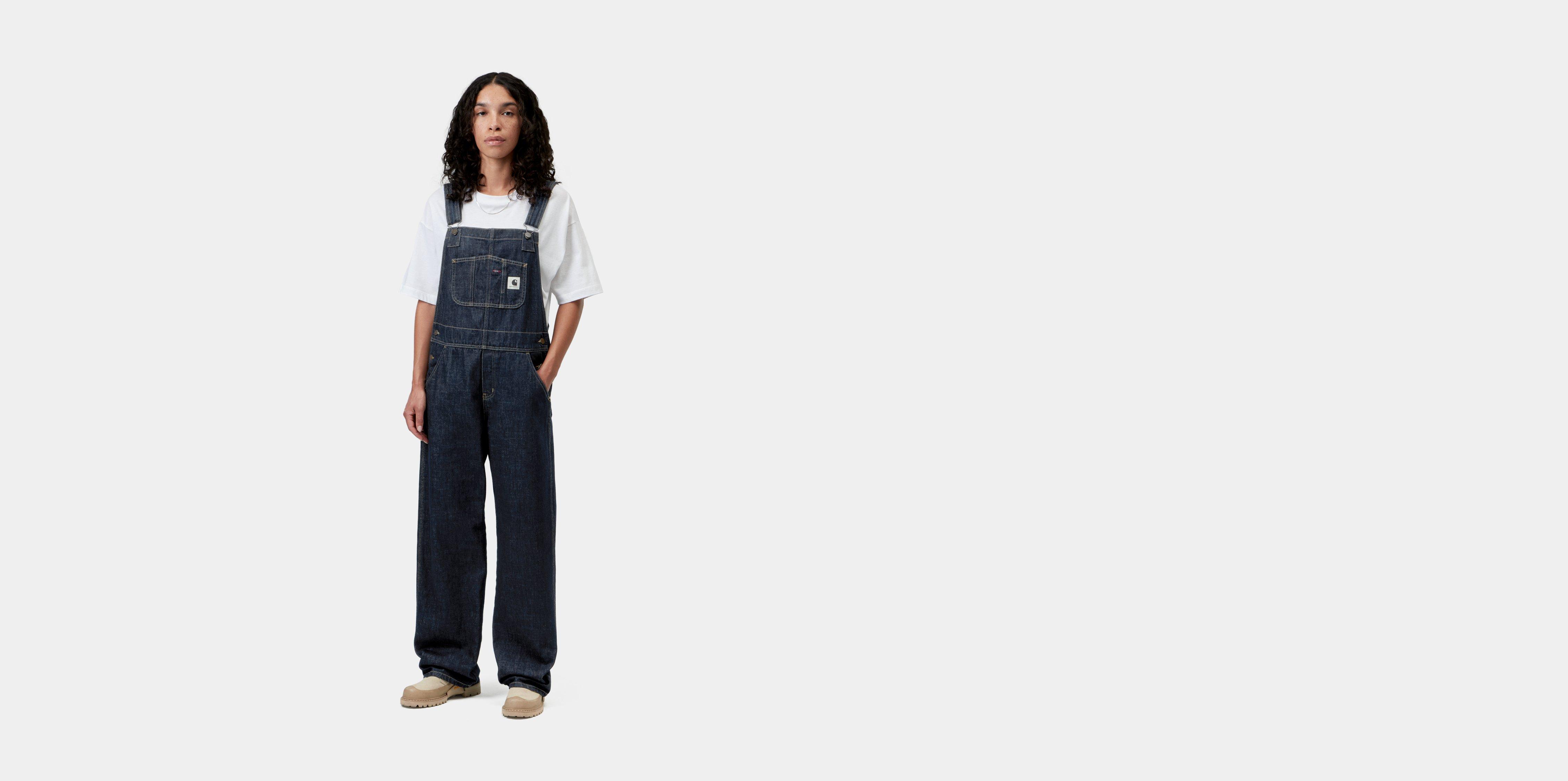 Carhartt WIP W' Bib Overall Straight Blue rinsed | L | Women