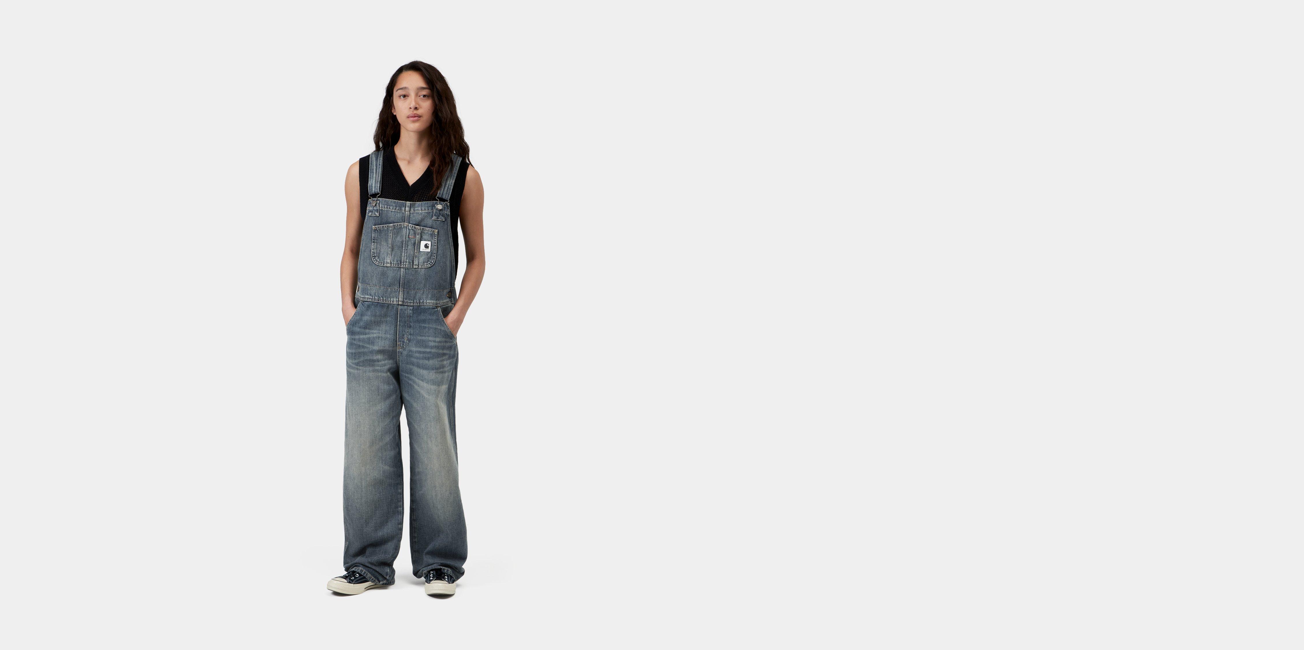 Carhartt WIP W' Bib Overall Straight Blue worn used wash | XS | Women