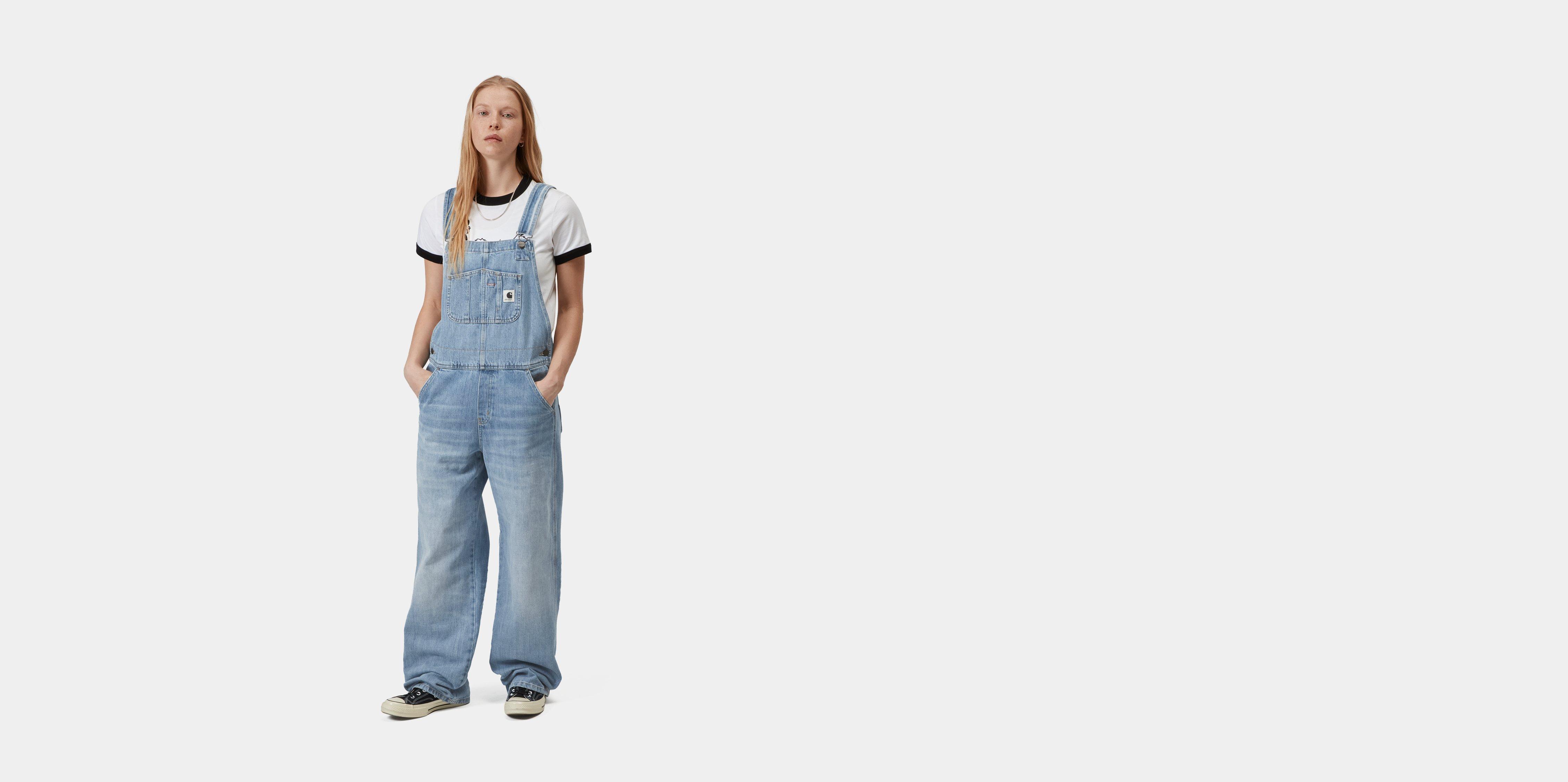 Carhartt WIP W' Bib Overall Straight Blue burst washed | XS | Women