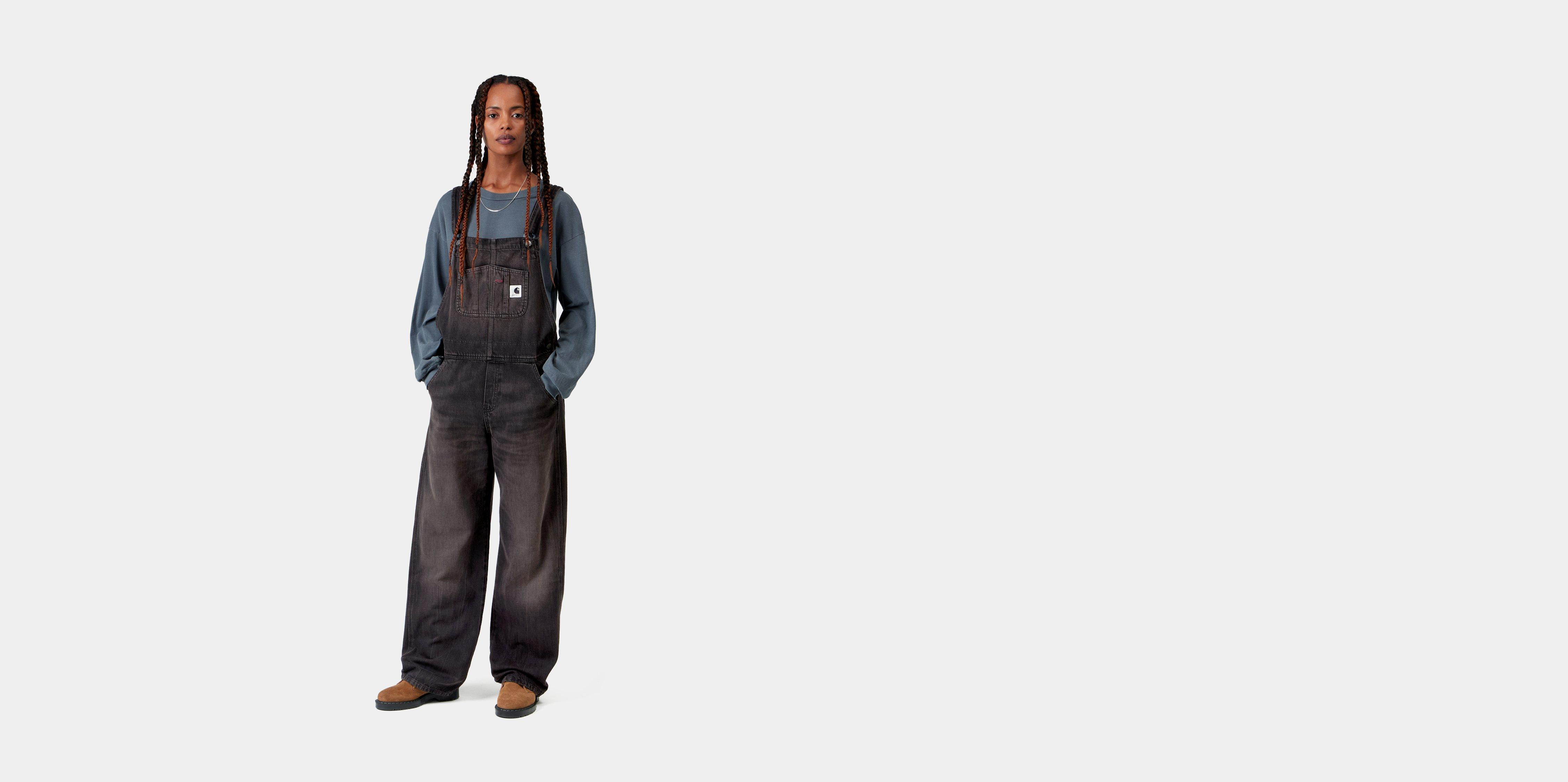 Carhartt WIP W' Bib Overall Straight Black marble dark worn | M | Women