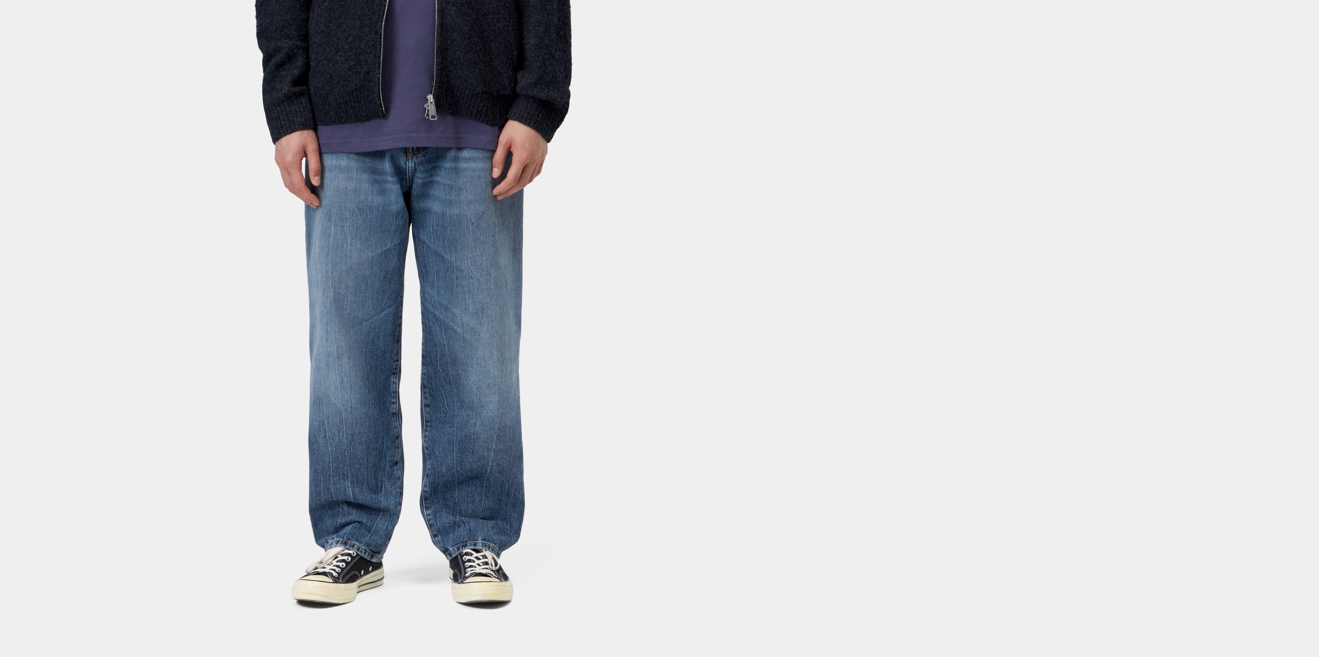 Carhartt WIP Aaron Pant Blue marble used wash | 28 | Men