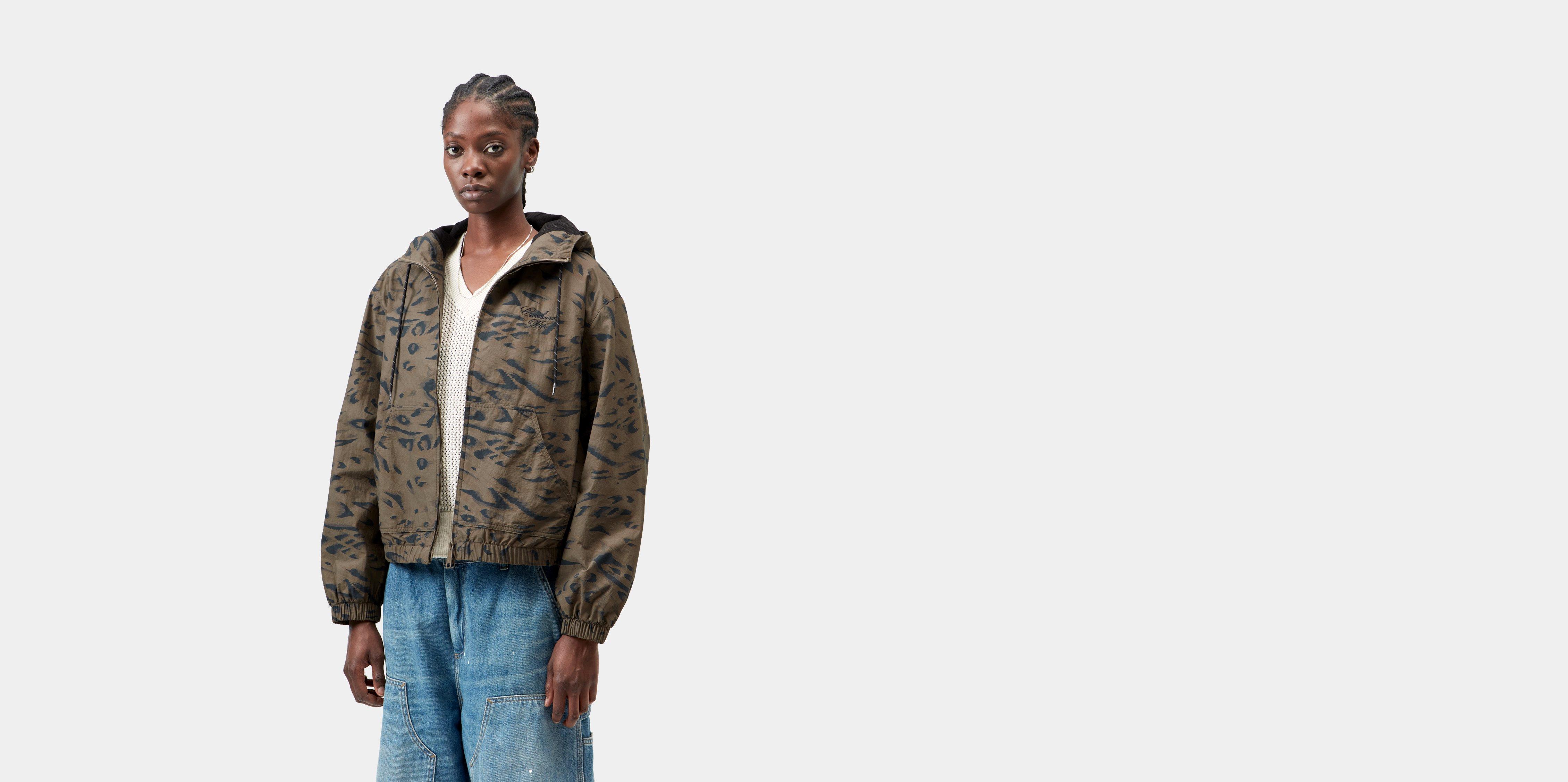 Carhartt WIP W' Travon Jacket Duck Feather Print, Cypress / Black | green | S | Women