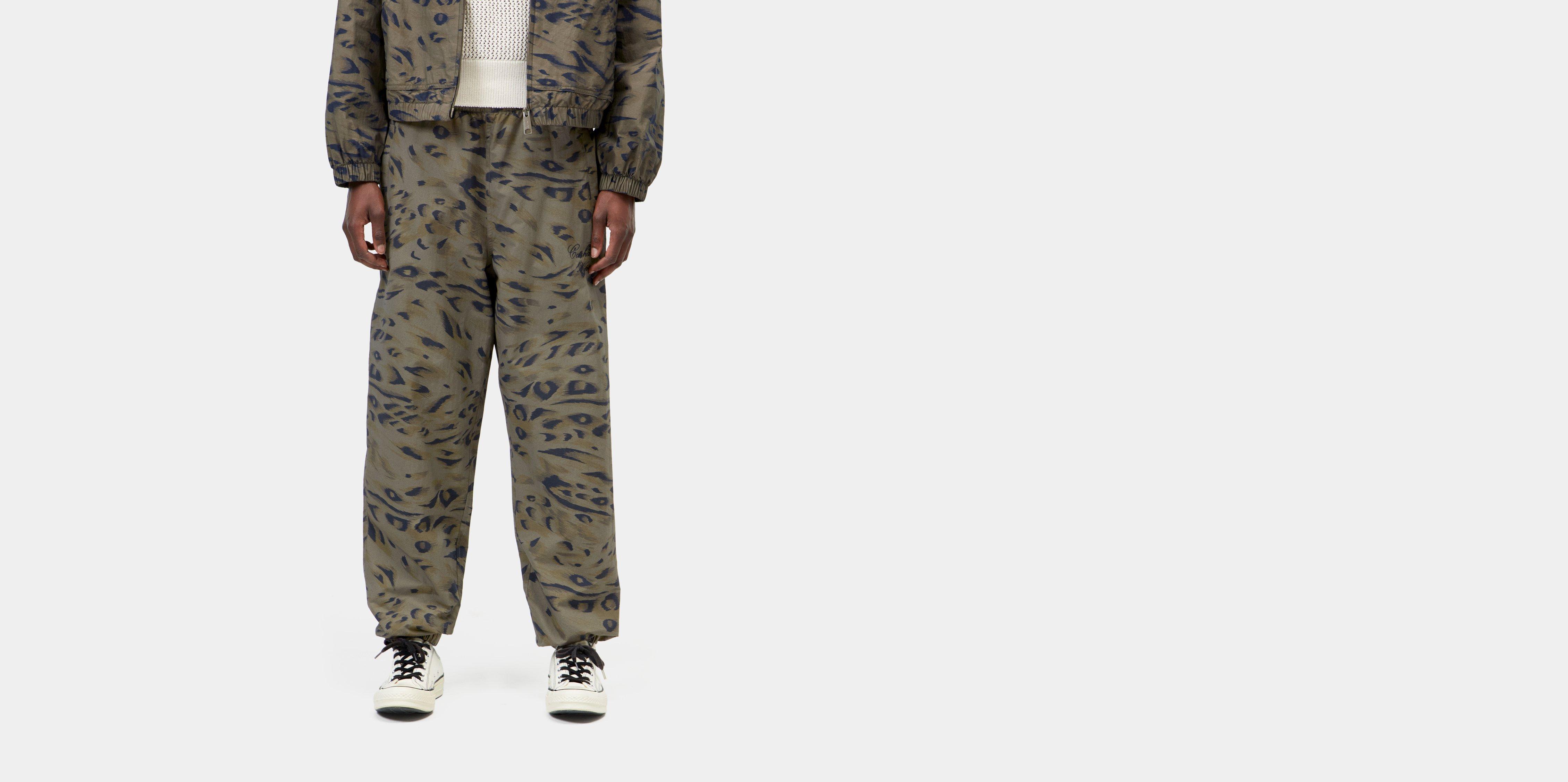 Carhartt WIP W' Travon Pant Duck Feather Print, Cypress / Black | green | XS | Women