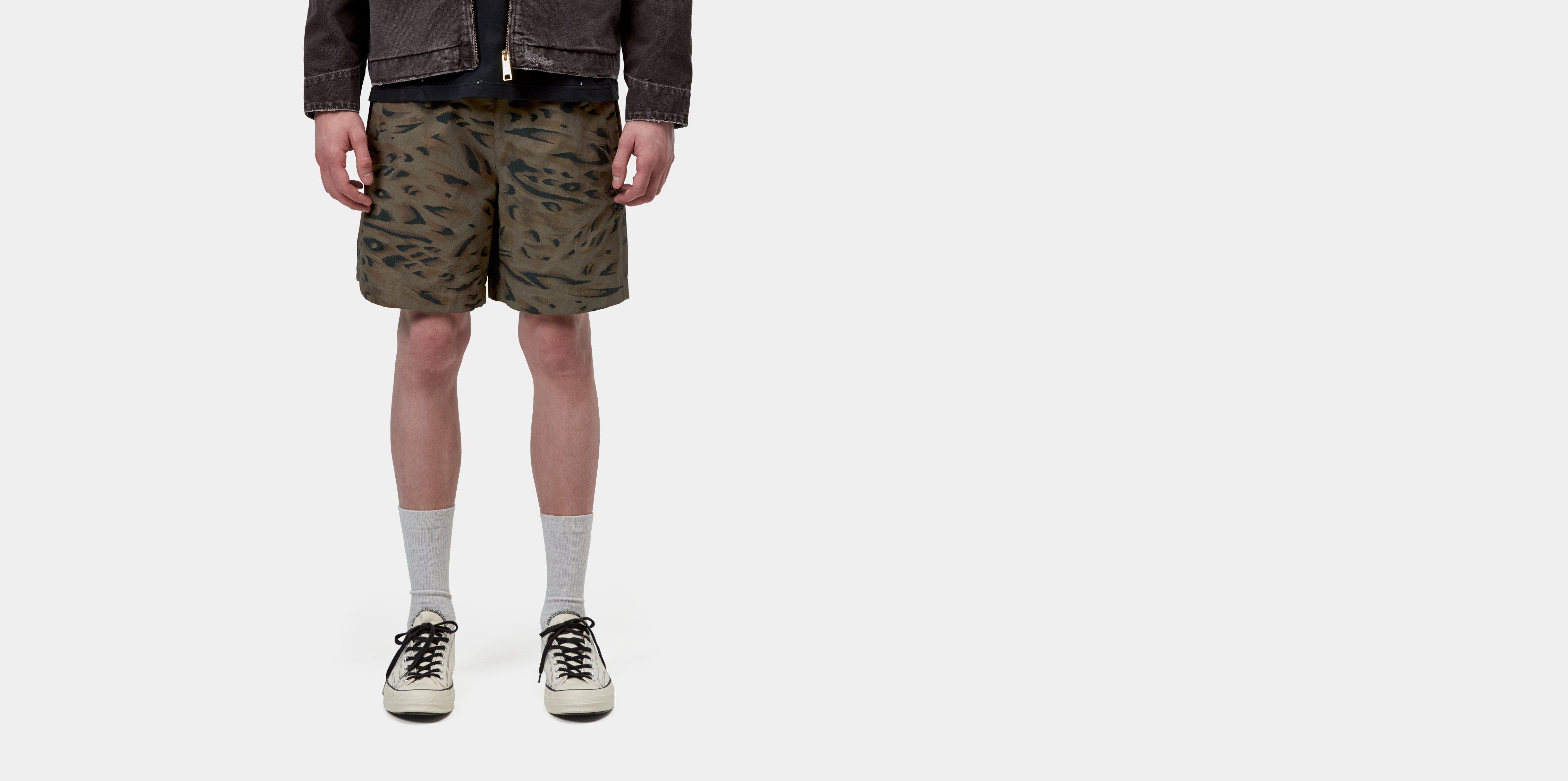 Carhartt WIP Travon Short Duck Feather Print, Cypress / Black | green | L | Men