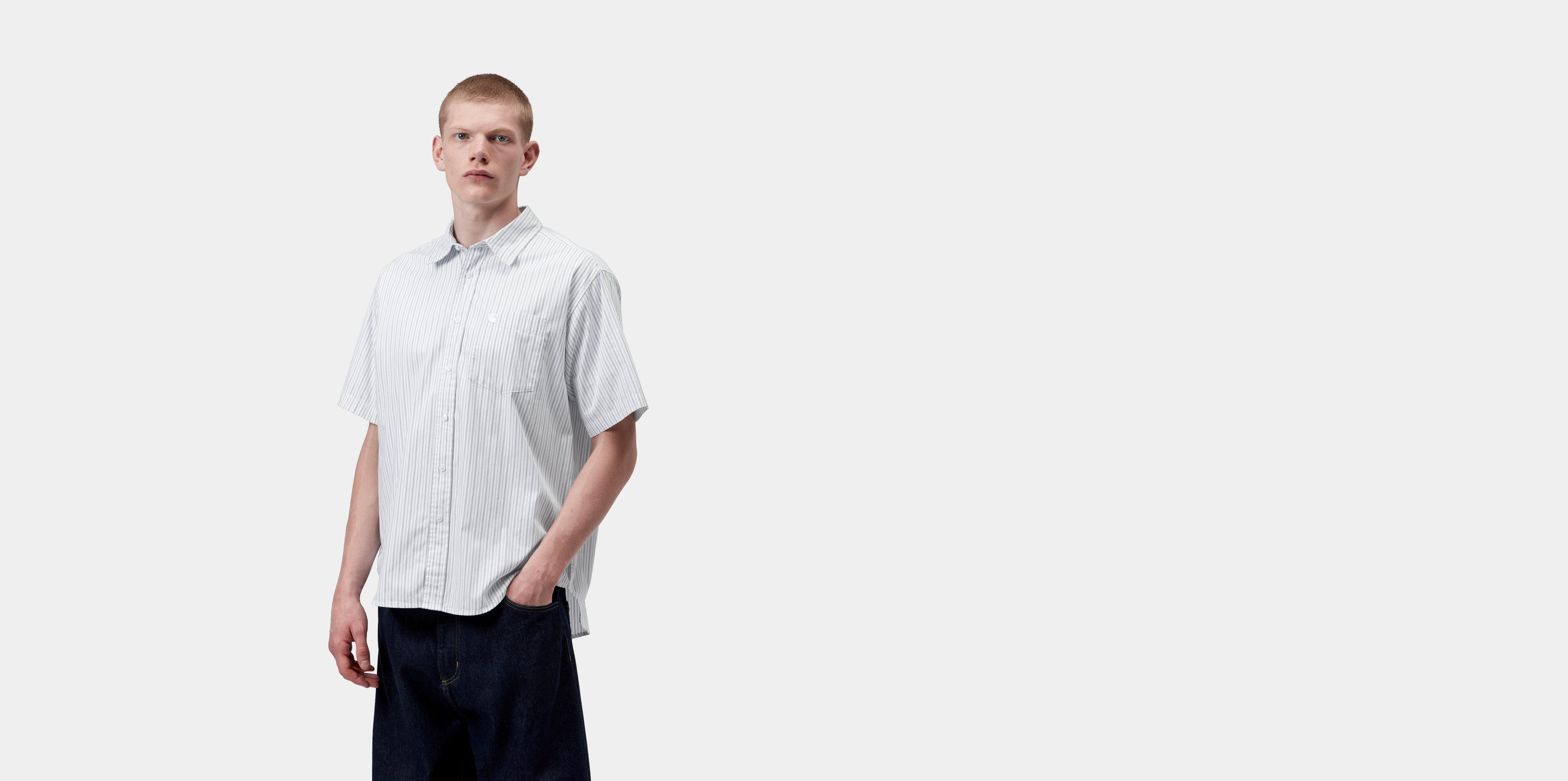 Carhartt WIP S/S Keene Shirt Keene Stripe, White | S | Men