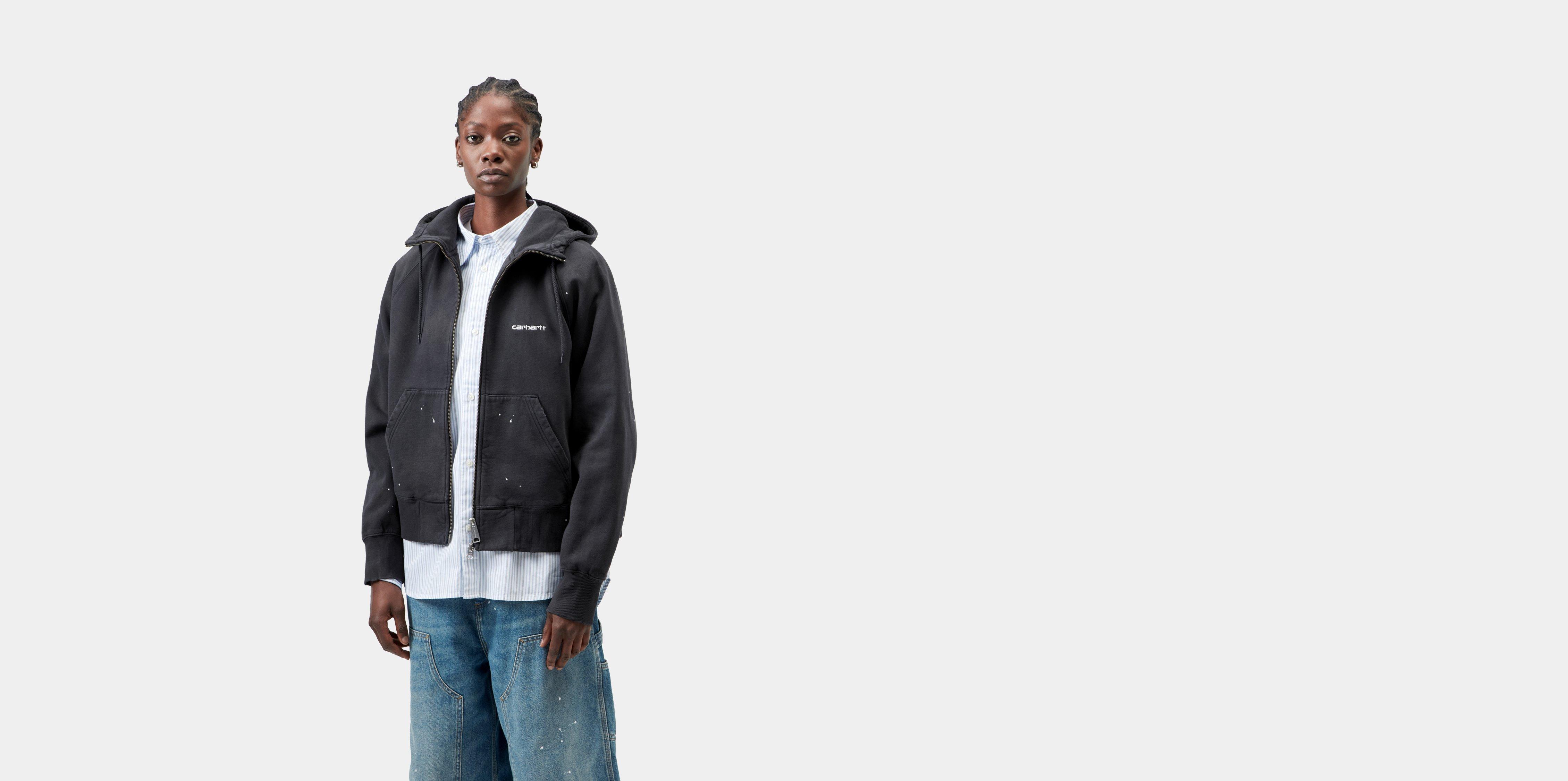 Carhartt WIP W' Hooded Painter Jacket Black destroy wash, splatter | S | Women