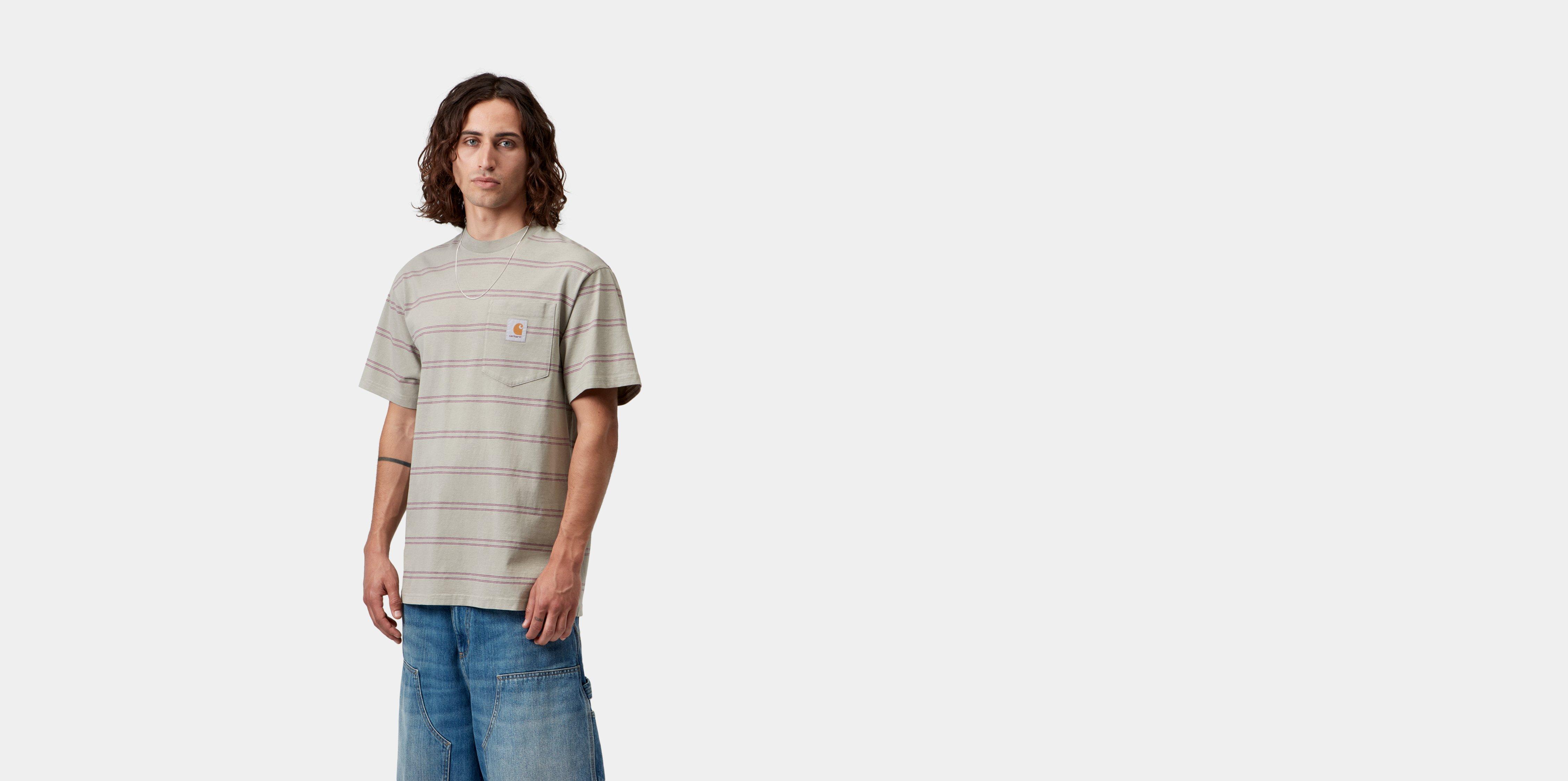 Carhartt WIP S/S Bert Pocket T-Shirt, Bert Stripe, Shady Green