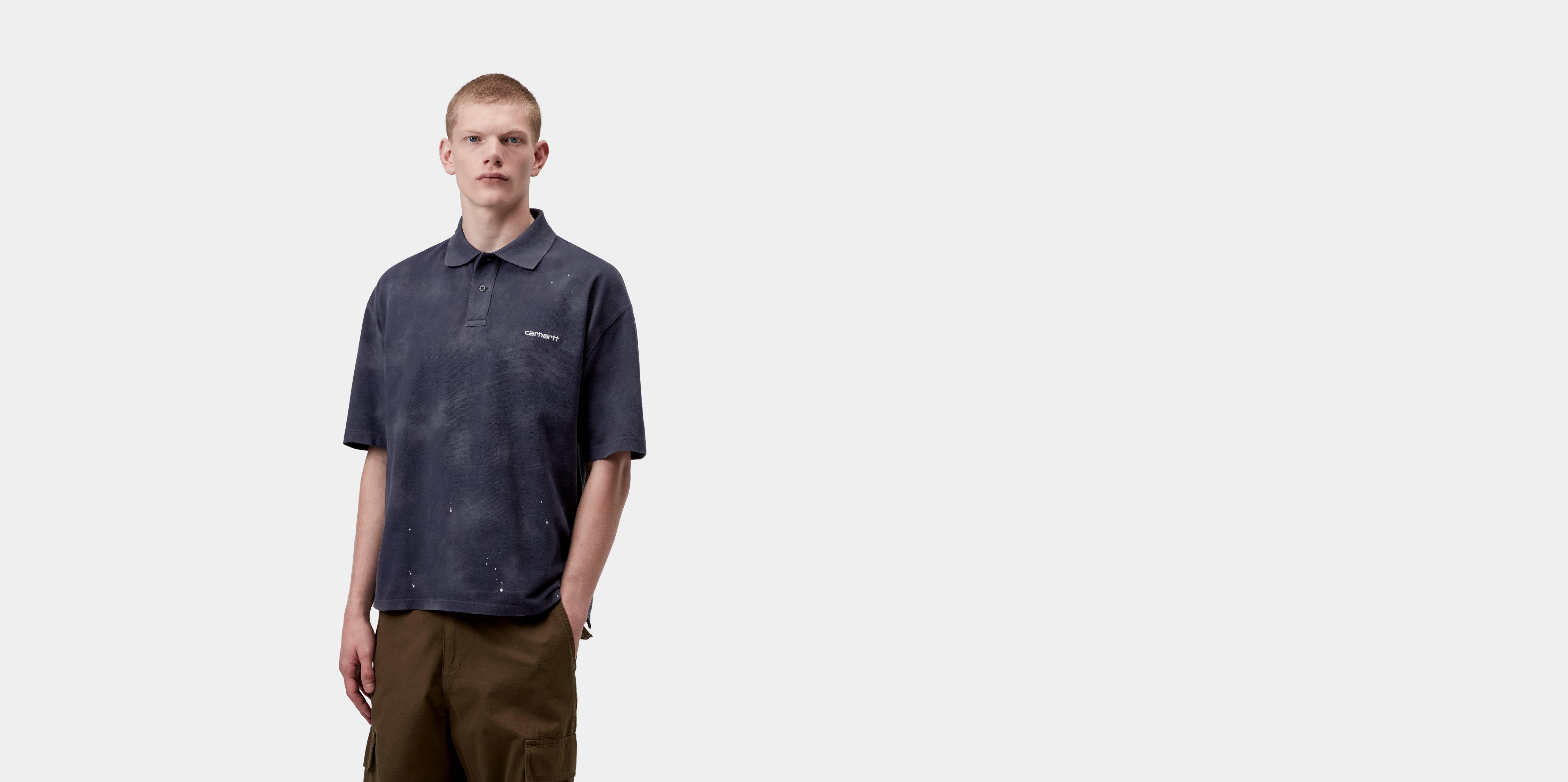 Carhartt WIP S/S Painter Polo Dark Navy destroy wash, splatter | blue | L | Men