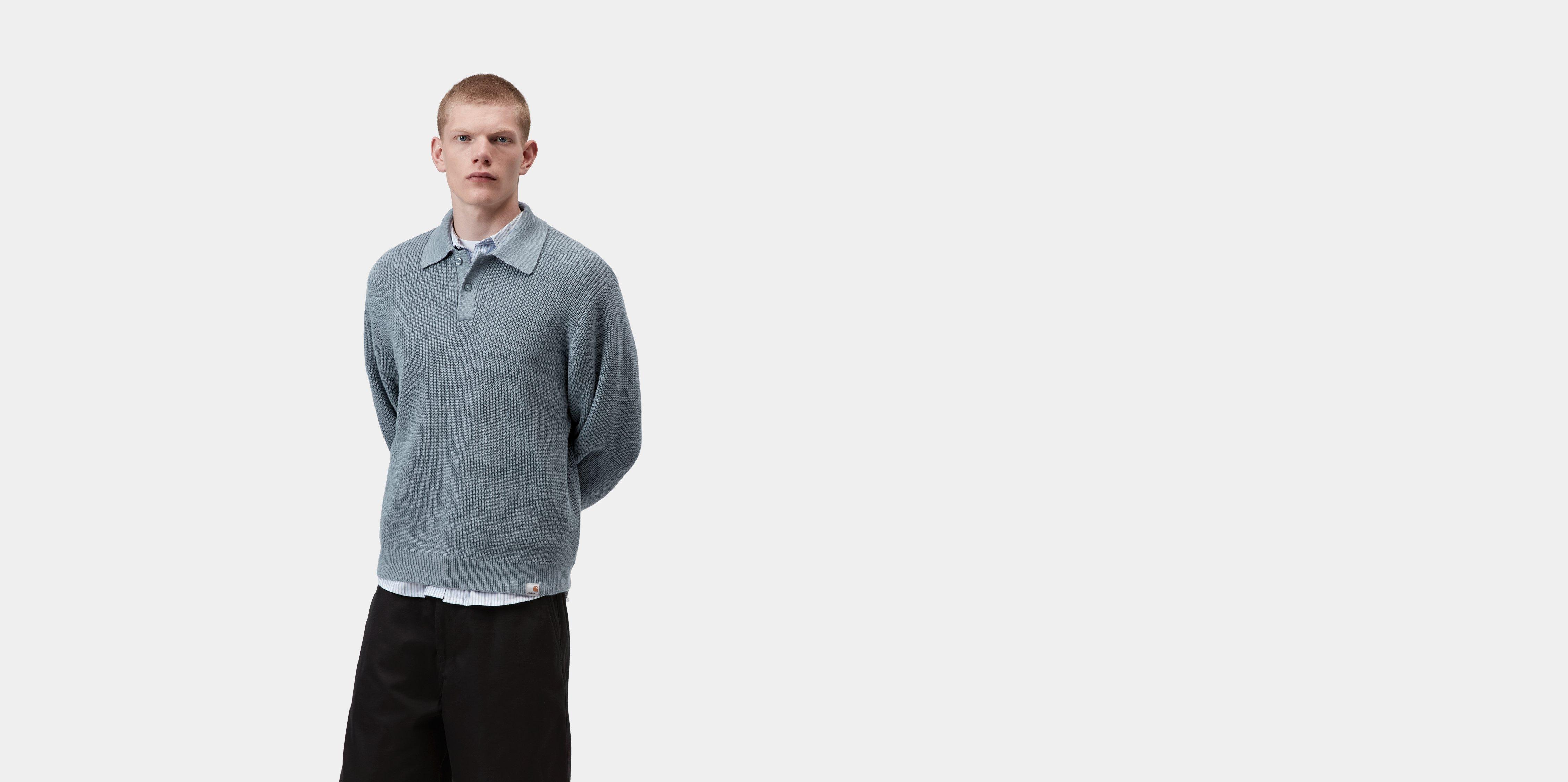 Carhartt WIP L/S Miles Polo Shady Blue | XS | Men