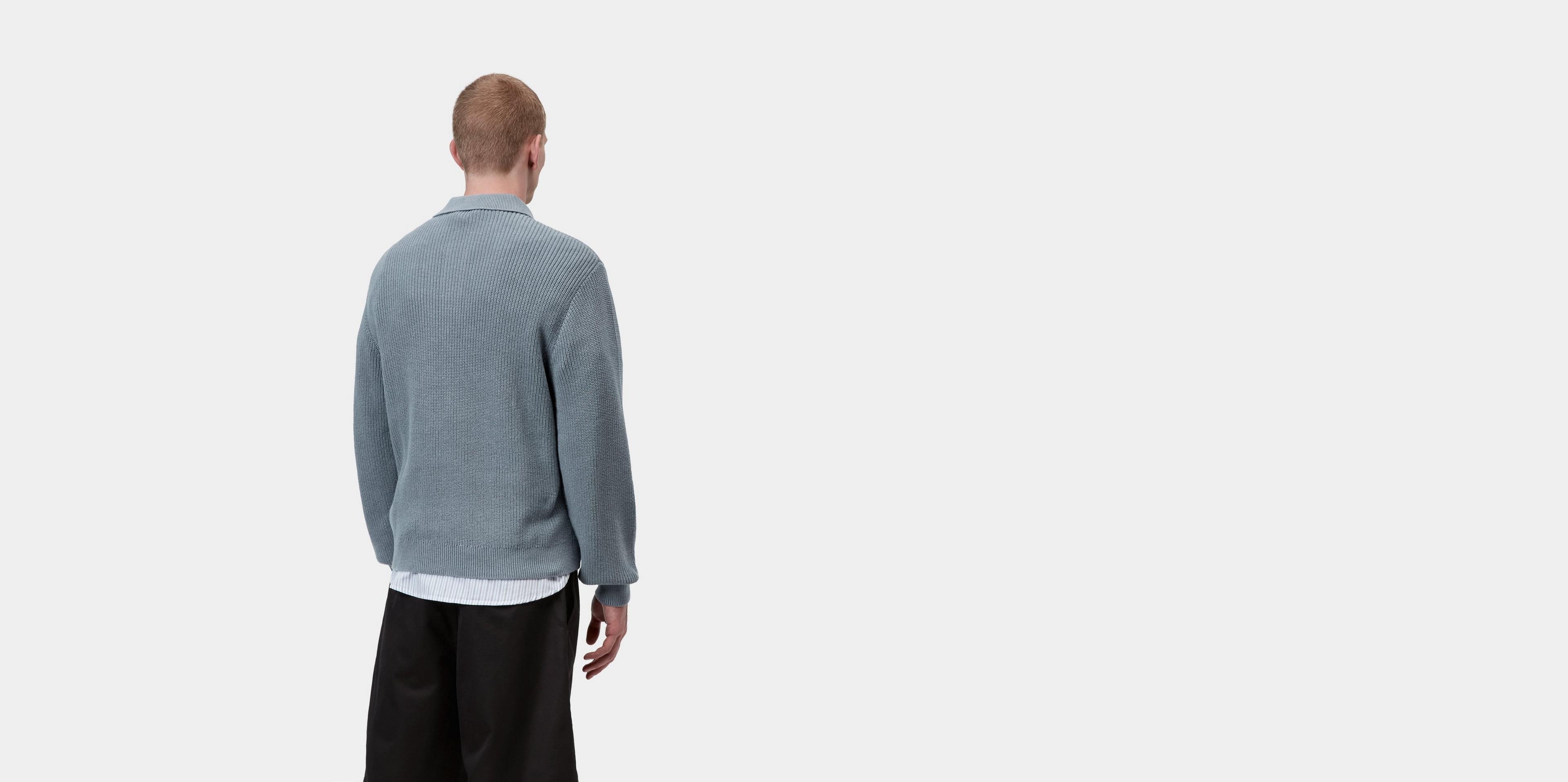 Carhartt WIP L/S Miles Polo, Shady Blue | Official Online Store
