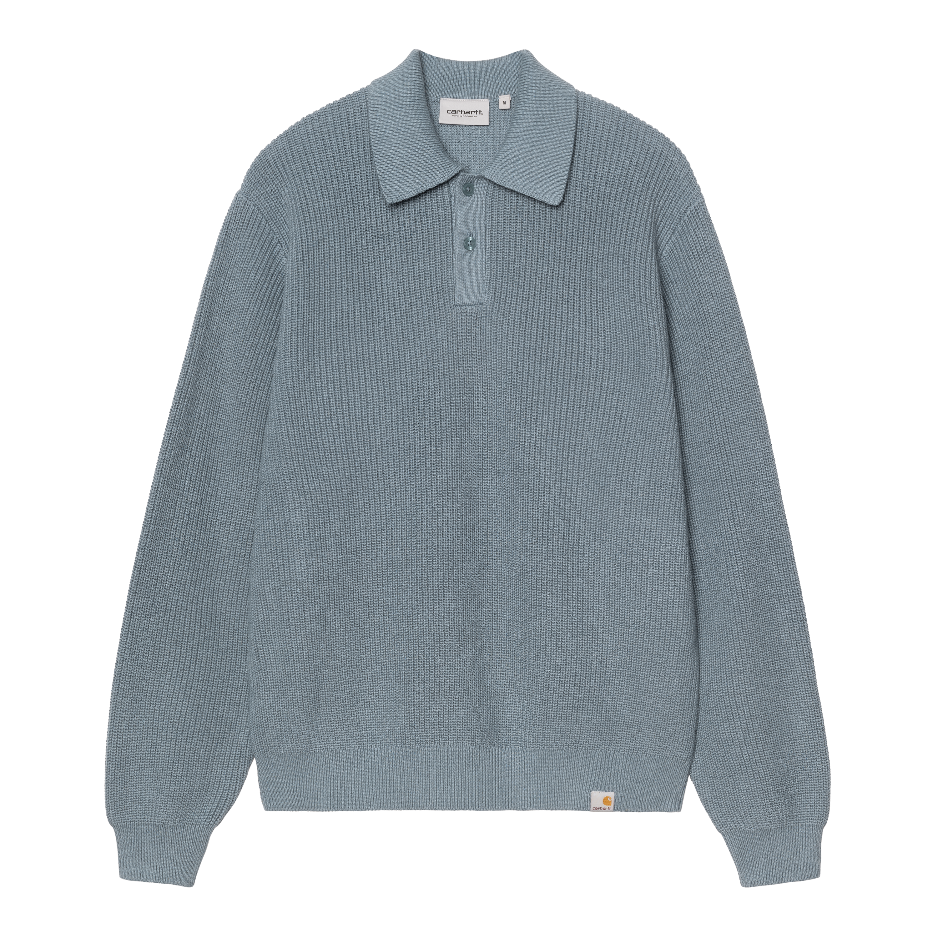 Carhartt WIP L/S Miles Polo, Shady Blue | Official Online Store