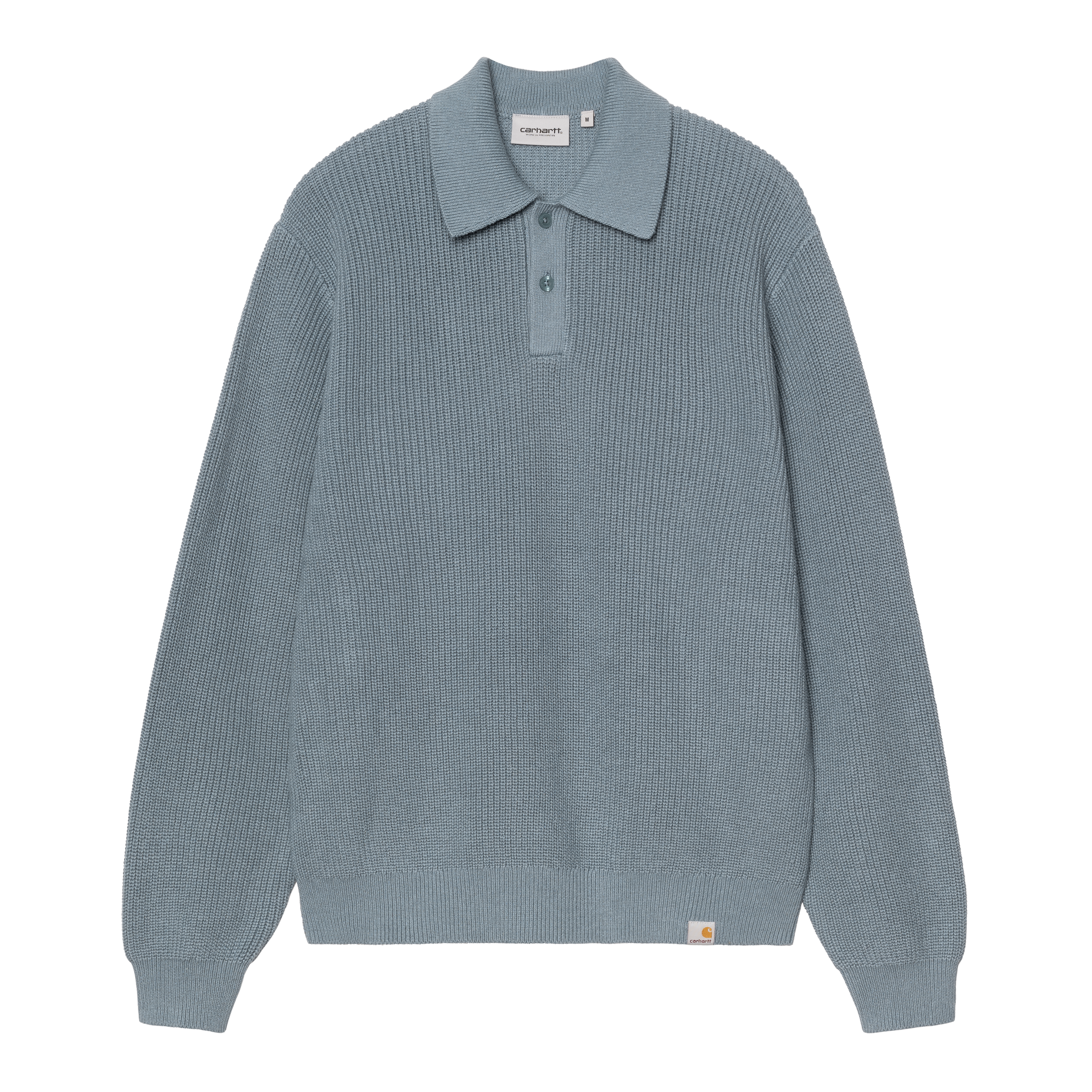 Carhartt WIP L/S Miles Polo, Shady Blue | Official Online Store