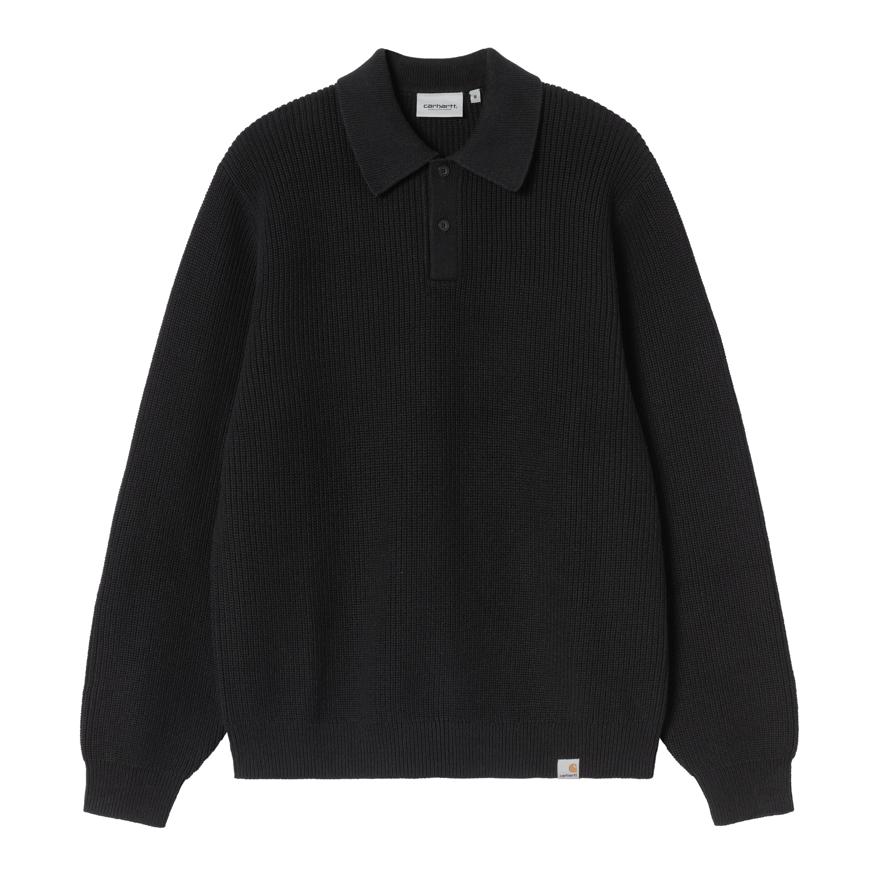 Carhartt WIP L/S Miles Polo, Black | Official Online Store