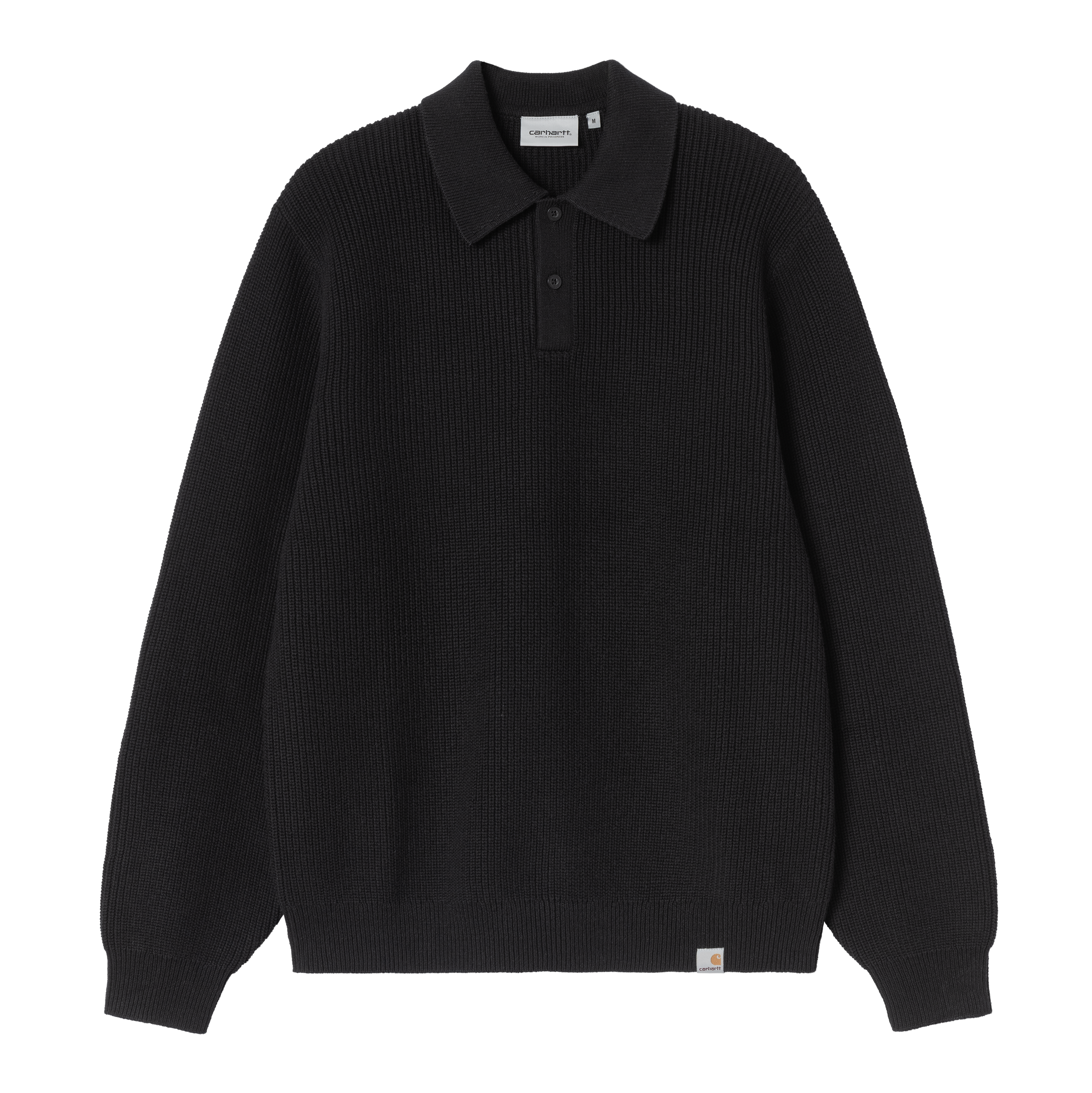 Carhartt WIP L/S Miles Polo, Black | Official Online Store