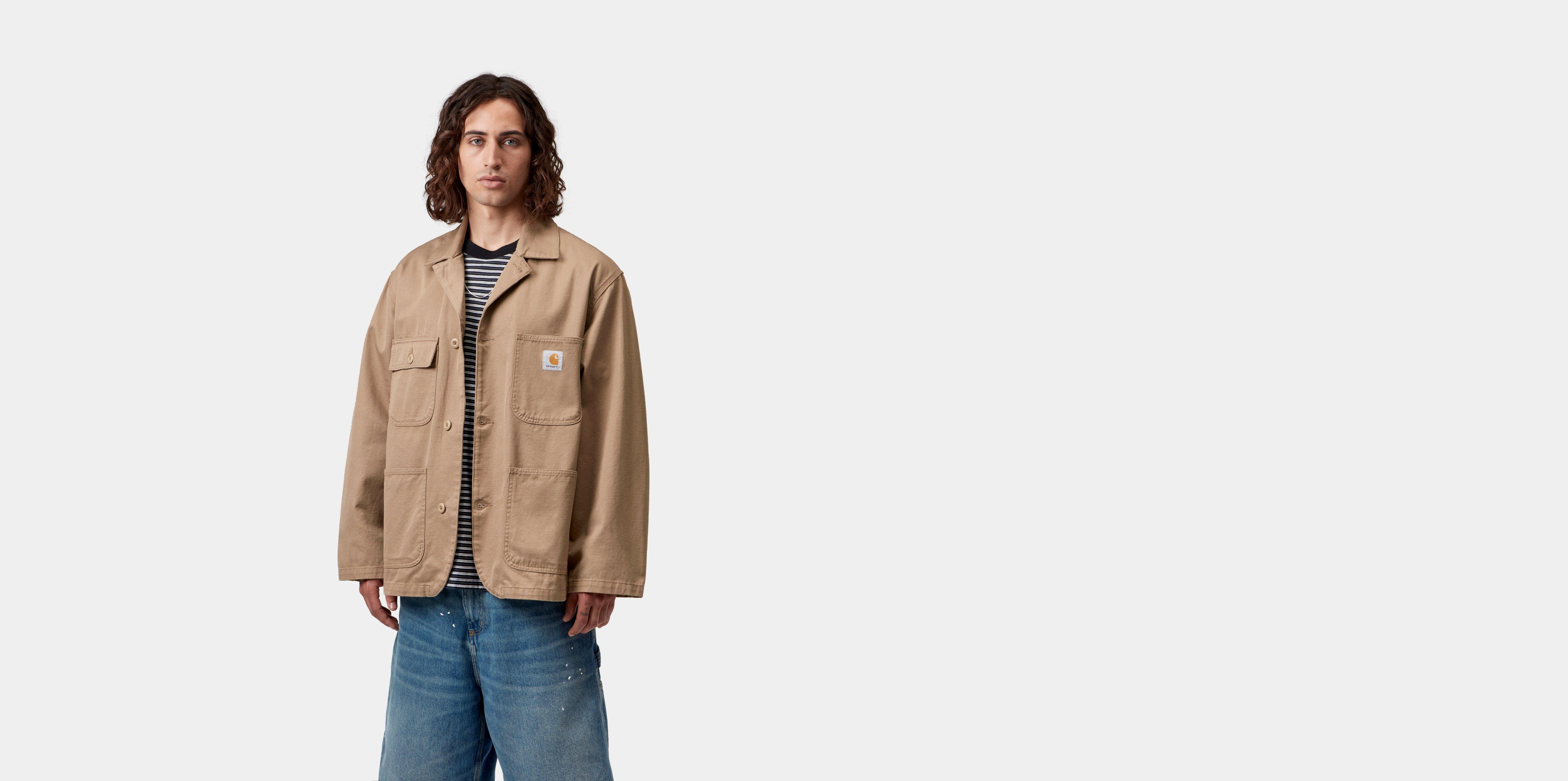 Carhartt WIP Brader Blazer Leather rinsed | brown|beige | XL | Men