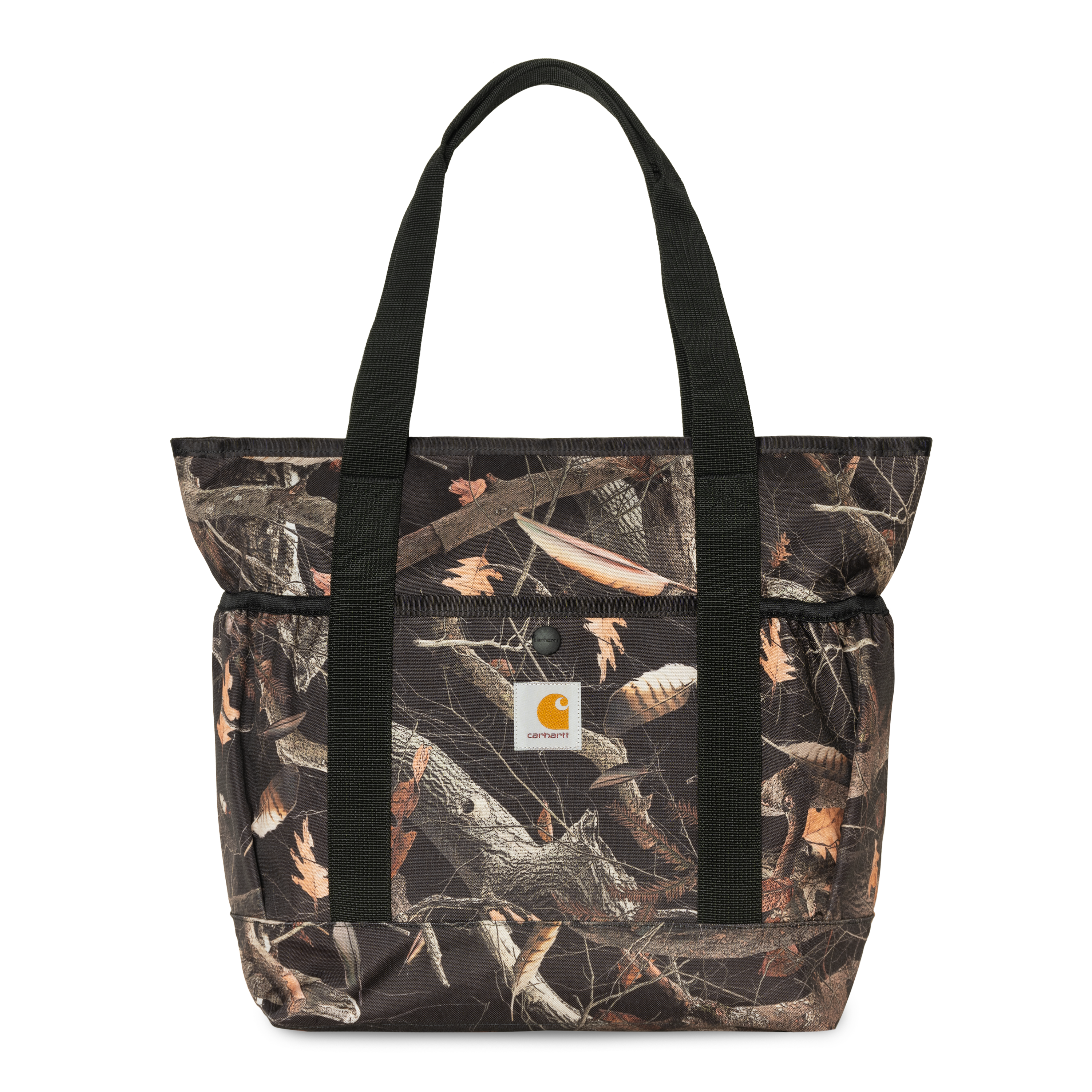 Carhartt WIP Clapton Tote Bag Camo Feather Tree, Black | multicolor|black|camo
