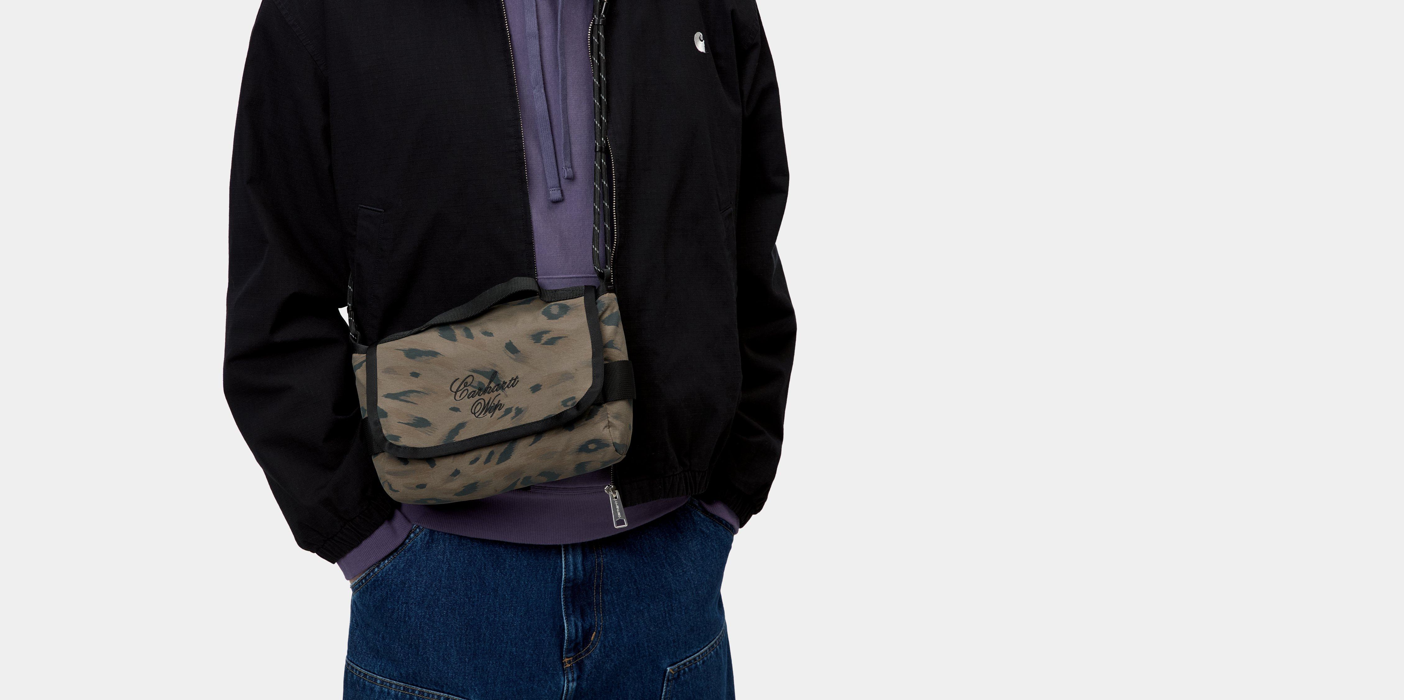 Carhartt WIP Travon Shoulder Bag Duck Feather Print, Cypress / Black | green