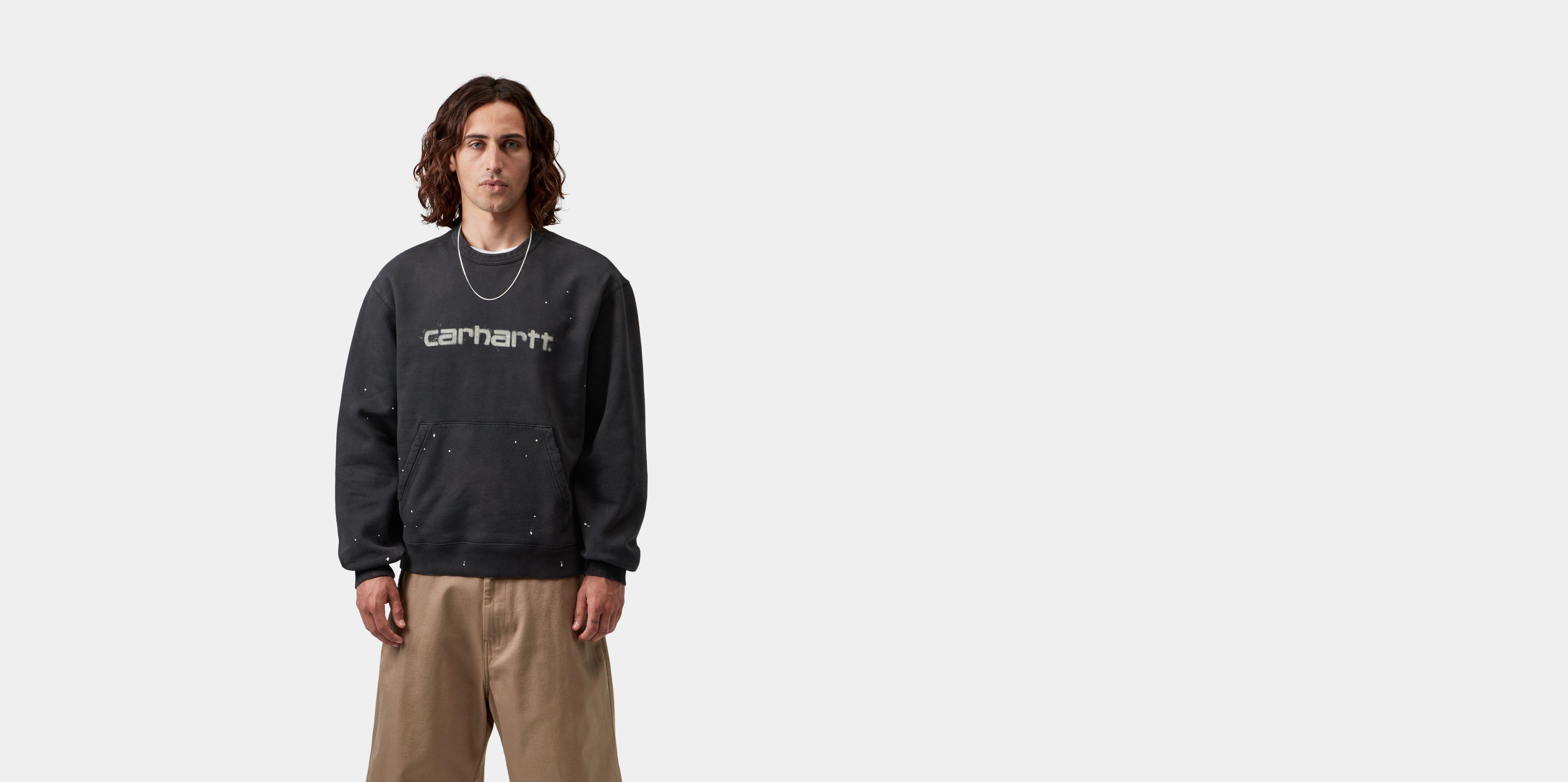 Carhartt WIP Painter Sweatshirt Black destroy wash, splatter | S | Men