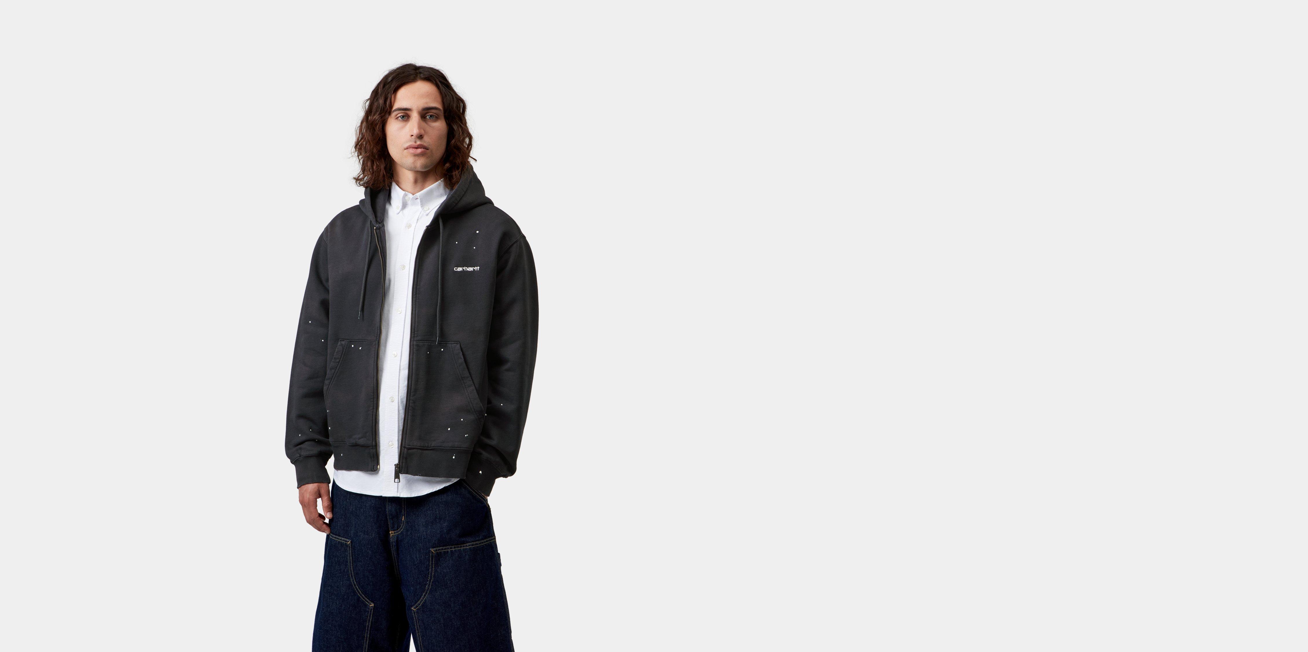 Carhartt WIP Hooded Painter Jacket Black destroy wash, splatter | XL | Men