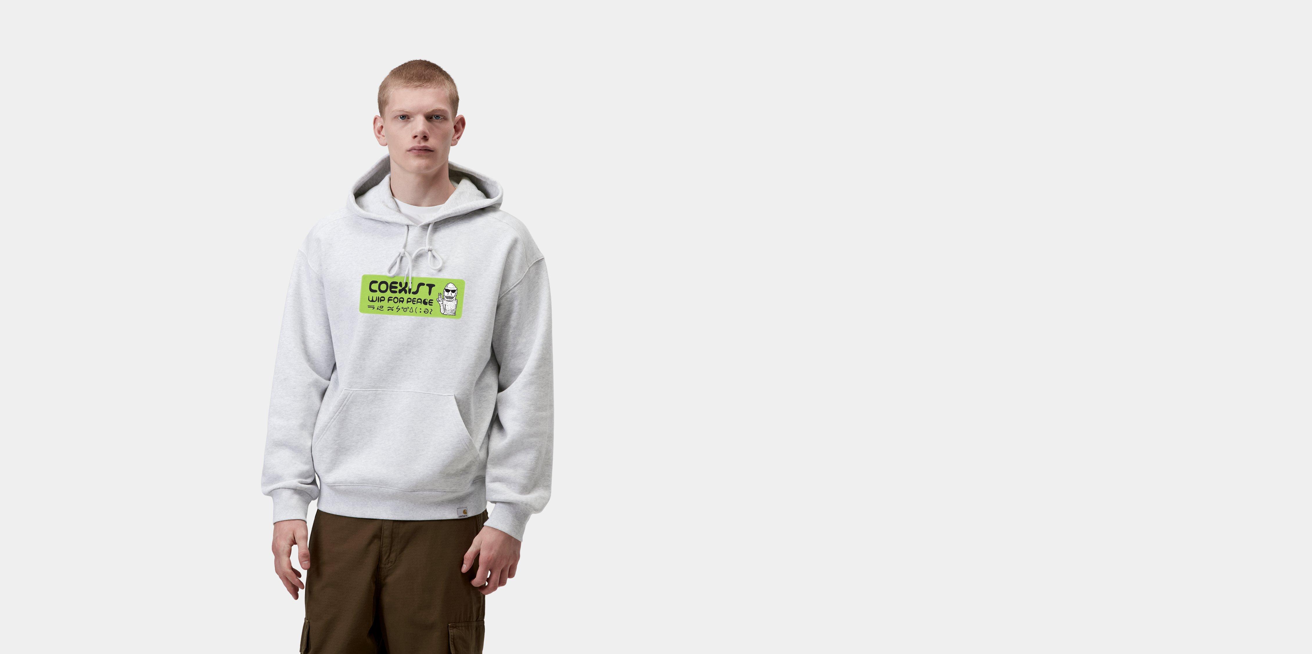 Carhartt WIP Hooded Bumper Sticker Sweatshirt Ash Heather | grey | XL | Men