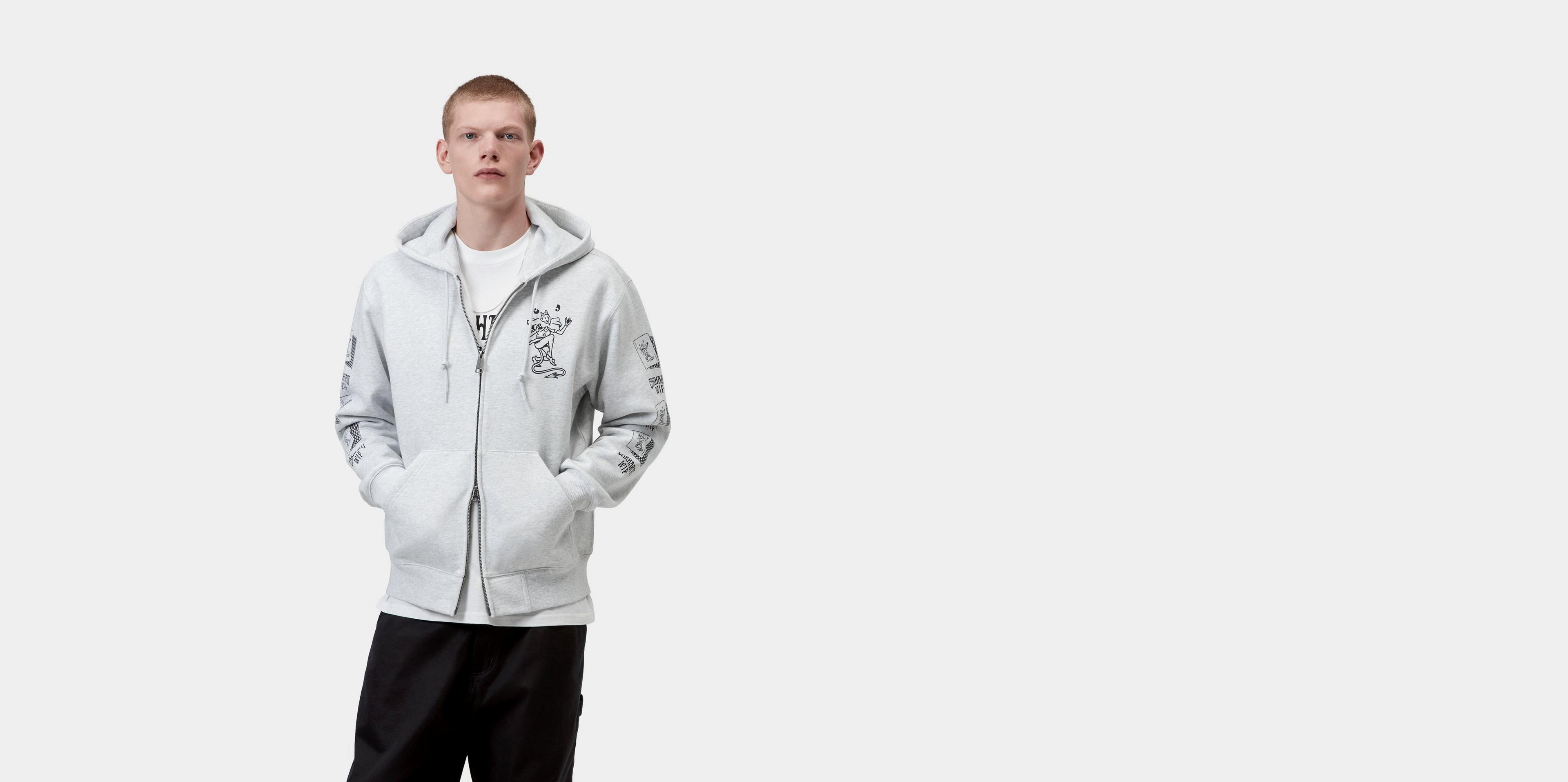 ジャケット・アウター In the attic layered hoodie ash jacket Carhartt WIP Hooded Playing Cards Jacket, Ash Heather | Tienda