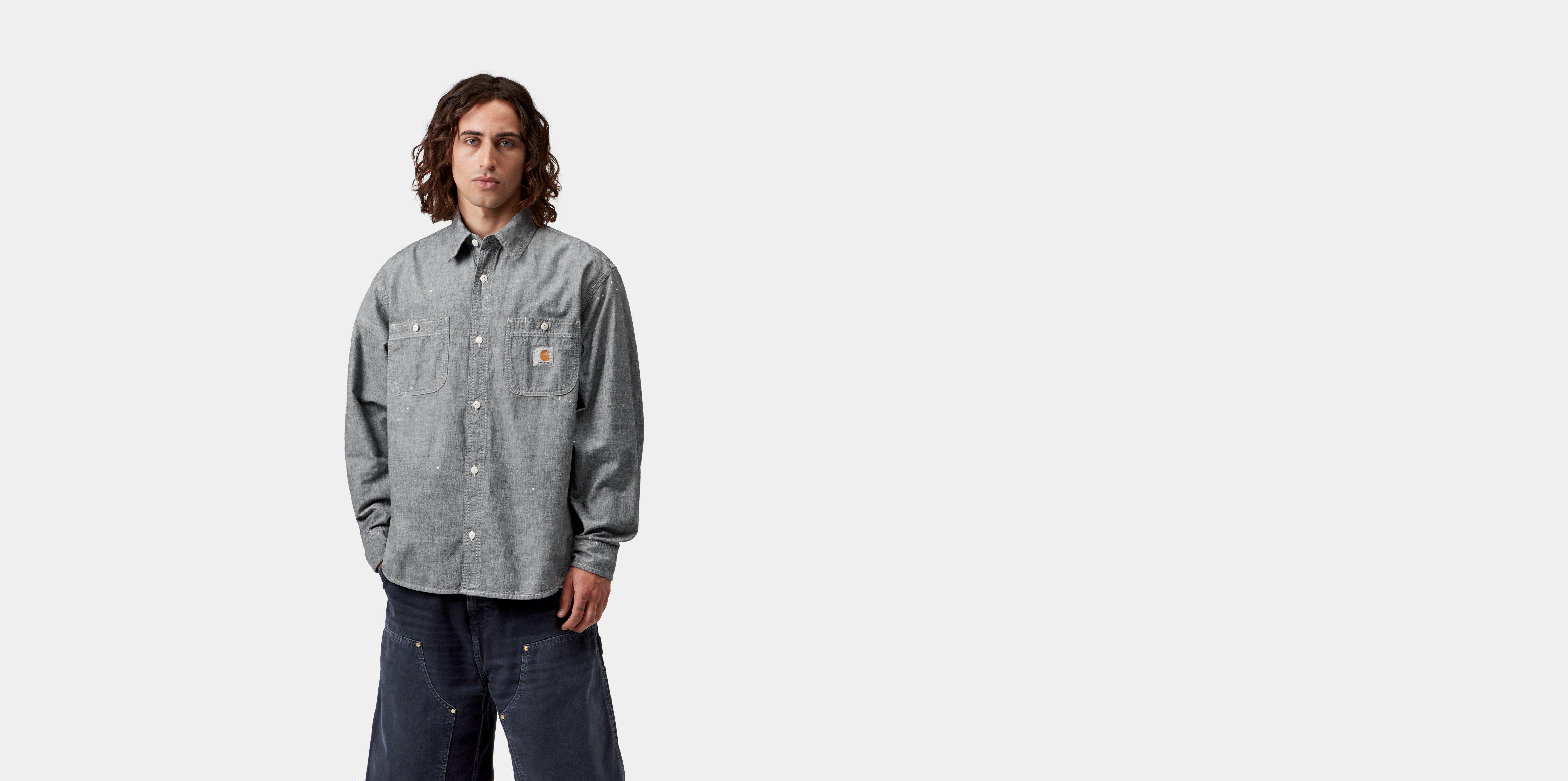Carhartt WIP L/S Painter Shirt Black heavy stone, splatter | XXL | Men