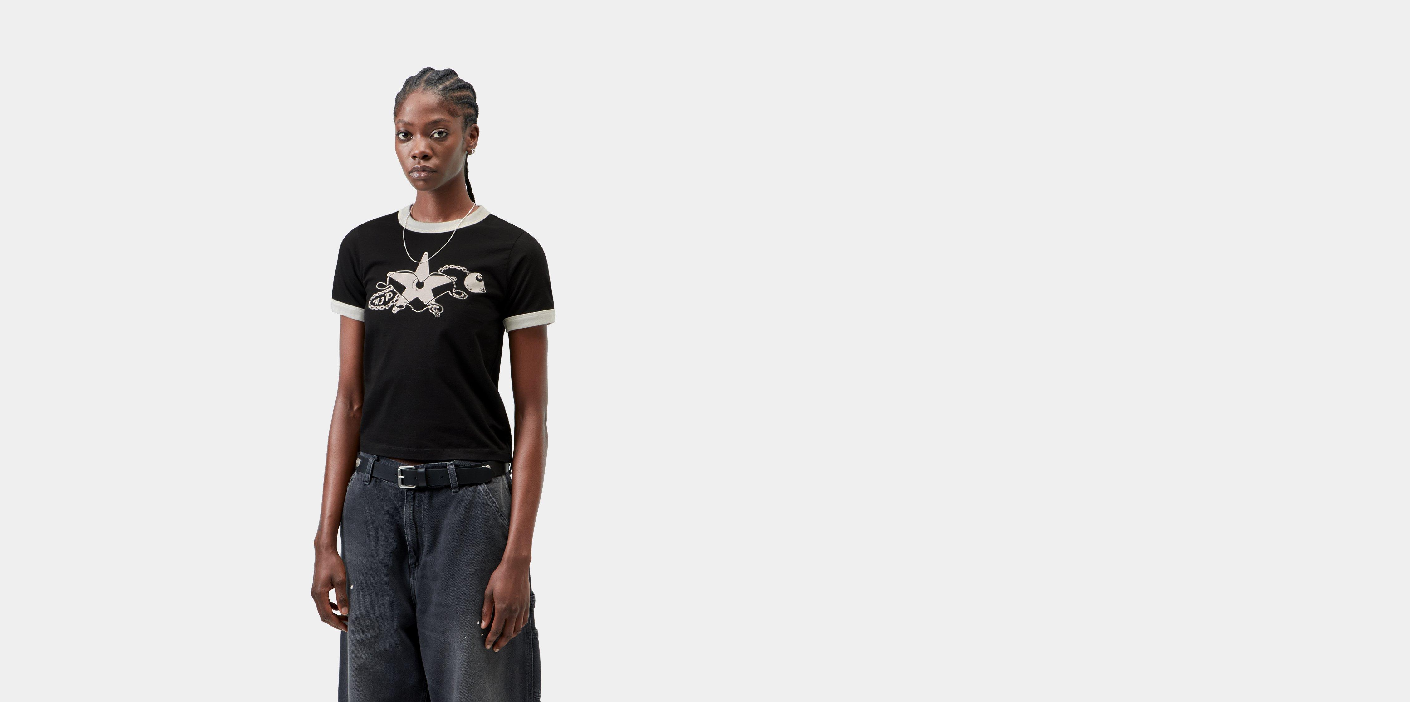 Carhartt WIP W' S/S Outlaw Star Ringer T-S Black / Wax heavy stone wash | XS | Women