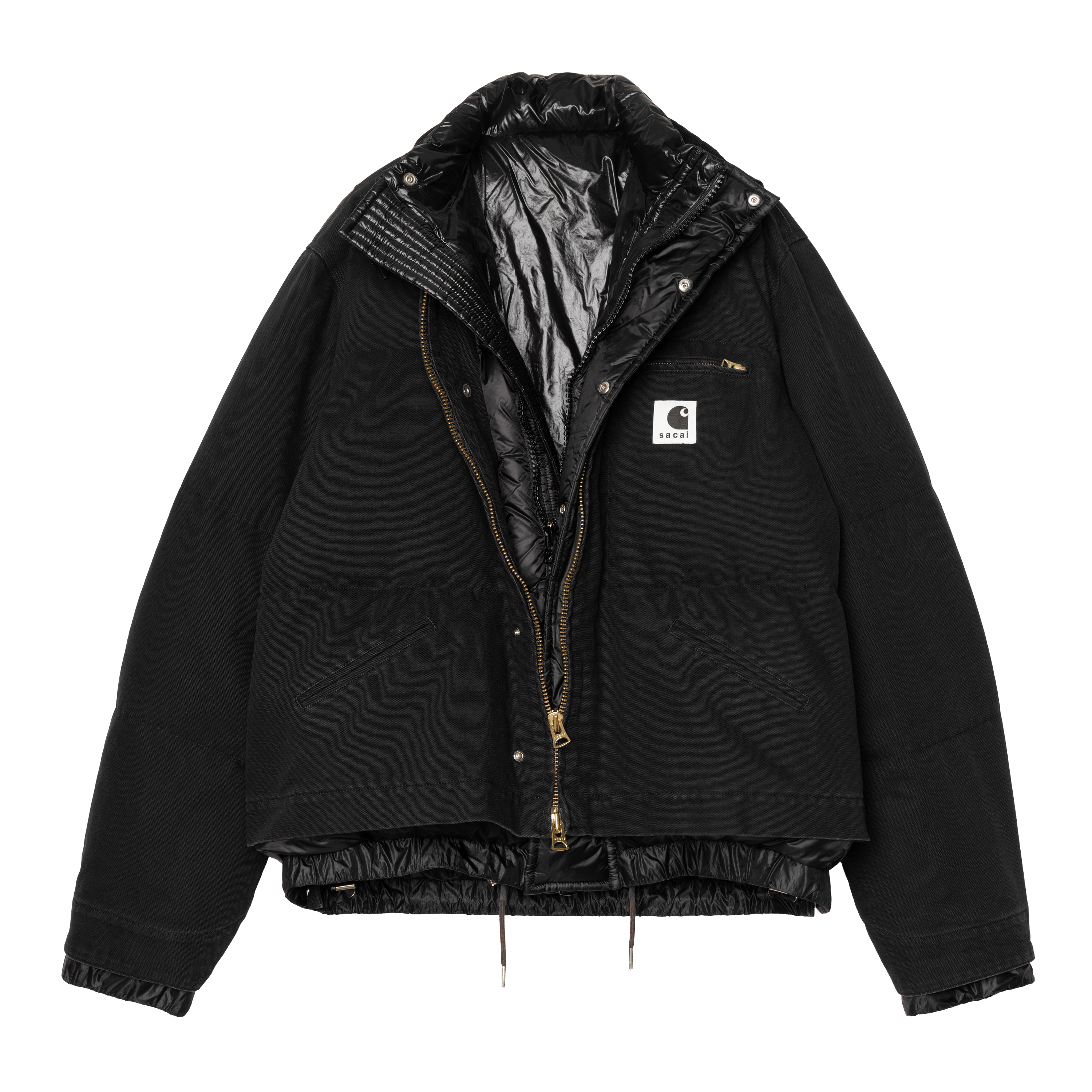 sacai×Carhartt WIP Duck Jacket ブラック サイズ1 Carhartt WIP sacai x Carhartt WIP W' Duck Puffer Jacket