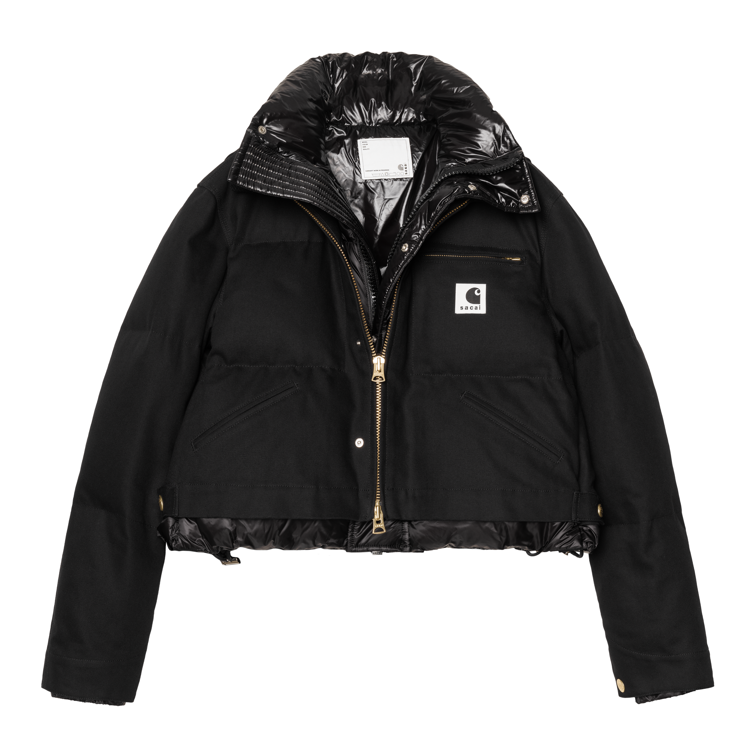 sacai×Carhartt WIP Duck Jacket ブラック サイズ1 Carhartt WIP sacai x Carhartt WIP W' Duck Puffer Jacket