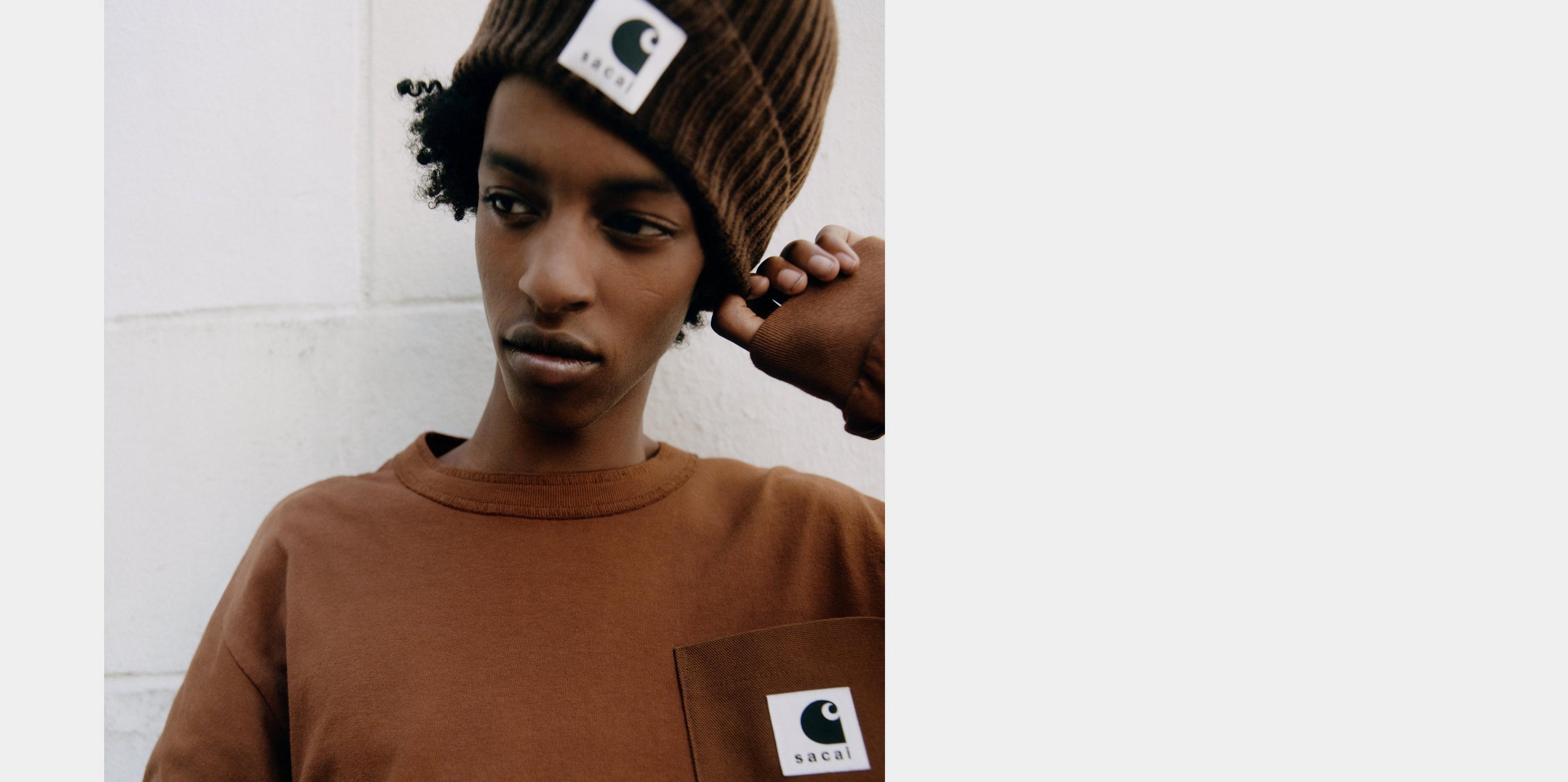 STUSSY x CARHARTT コラボ ニットキャップ ブラウン Carhartt WIP sacai x Carhartt WIP Cotton Jersey L/S T-Shirt, Sacai