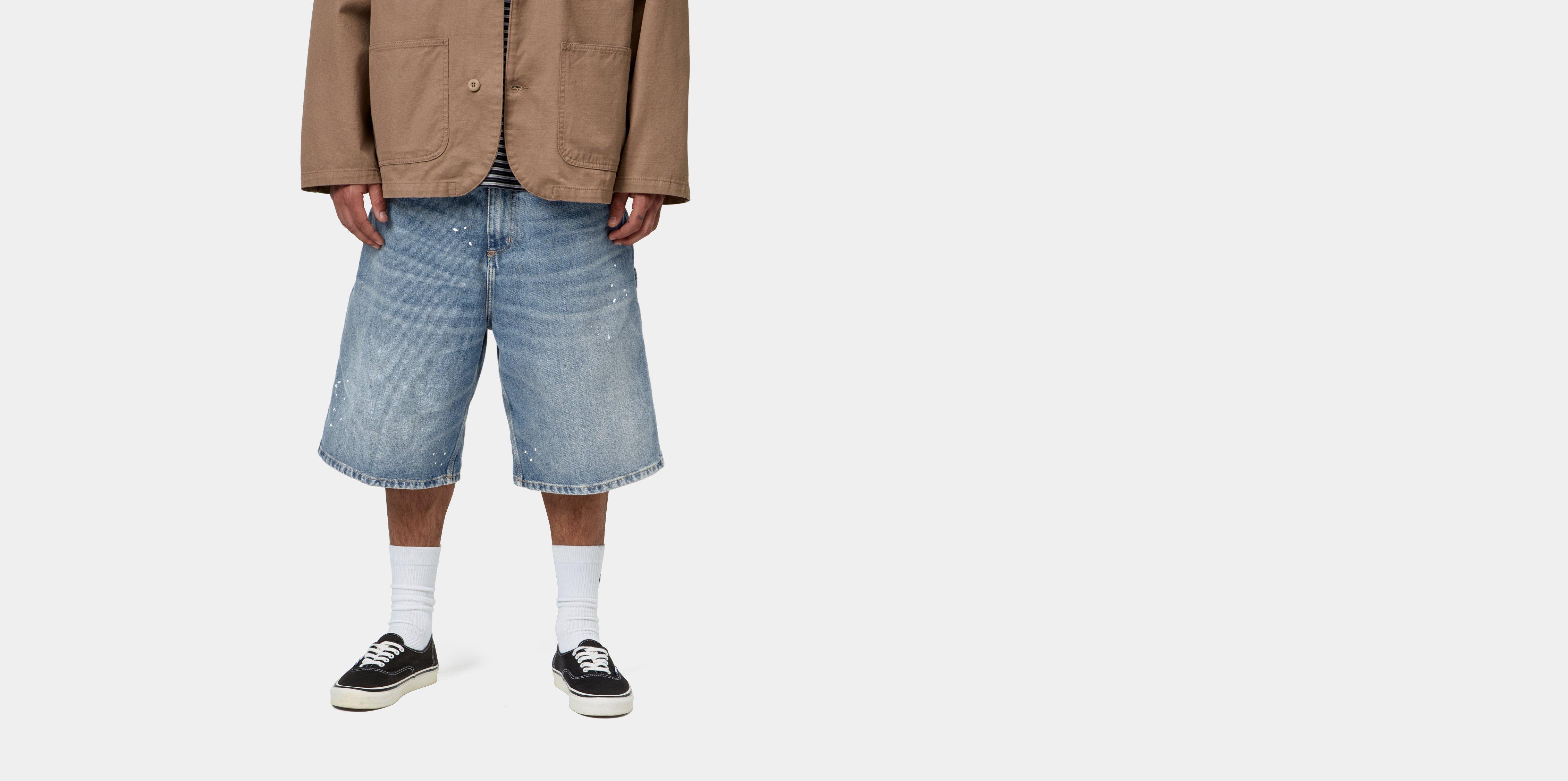Carhartt WIP OG Single Knee Short Blue destroy wash, splatter | XS | Men