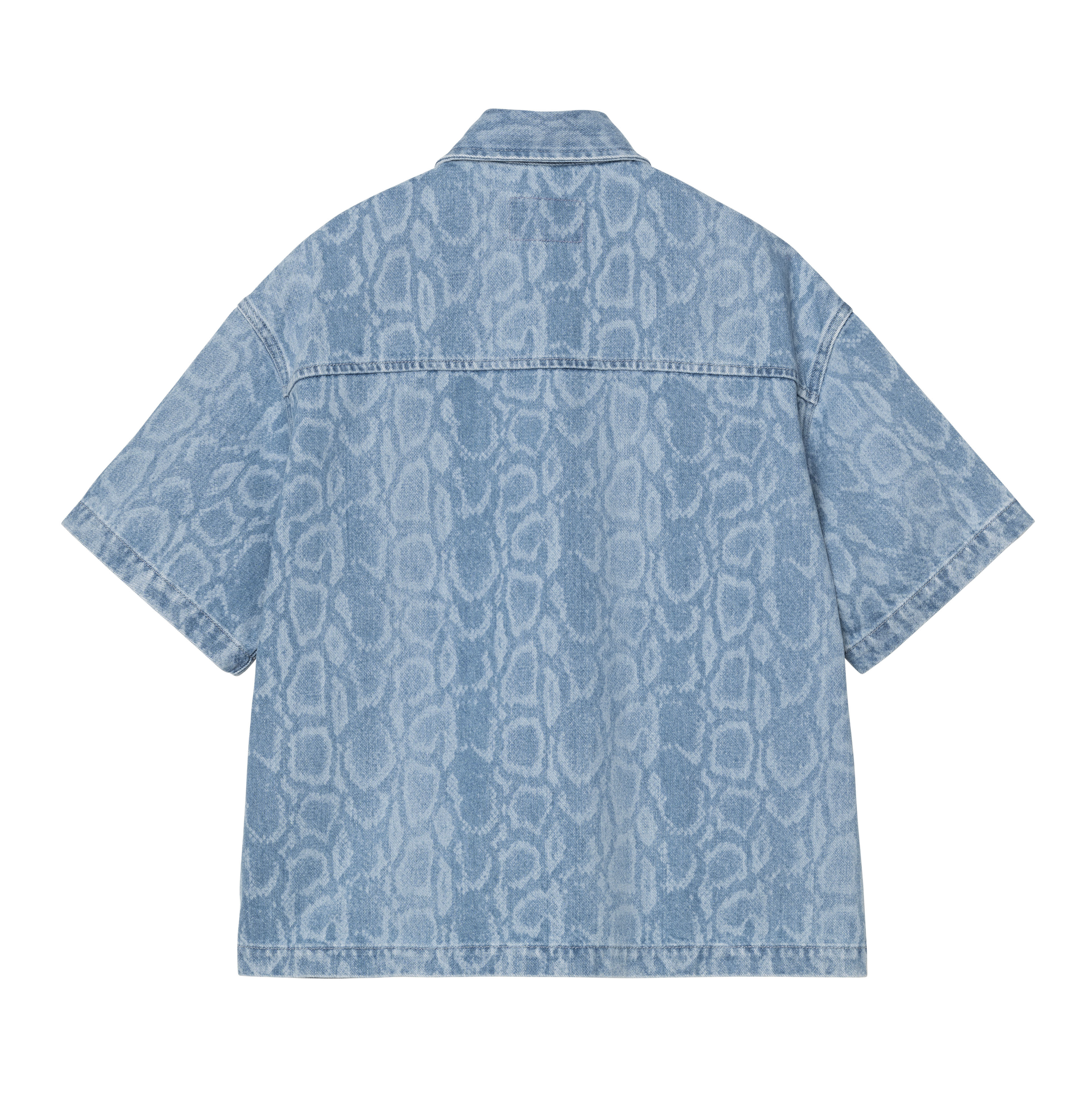 Carhartt WIP Women's S/S Snake Lovilia Shirt, Snake Camo, Blue