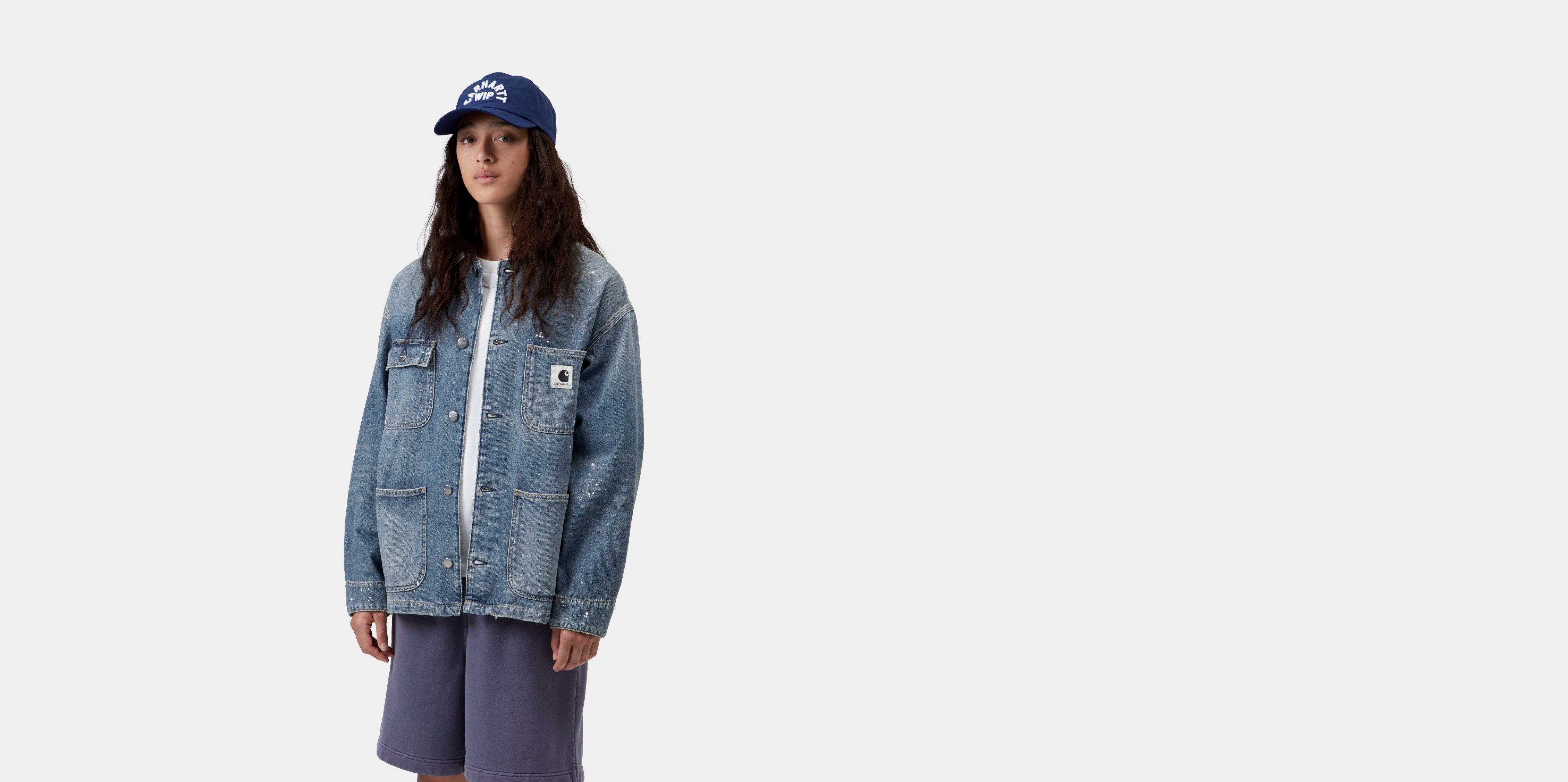 Carhartt WIP W' OG Michigan Coat Blue destroy wash, splatter | S | Women