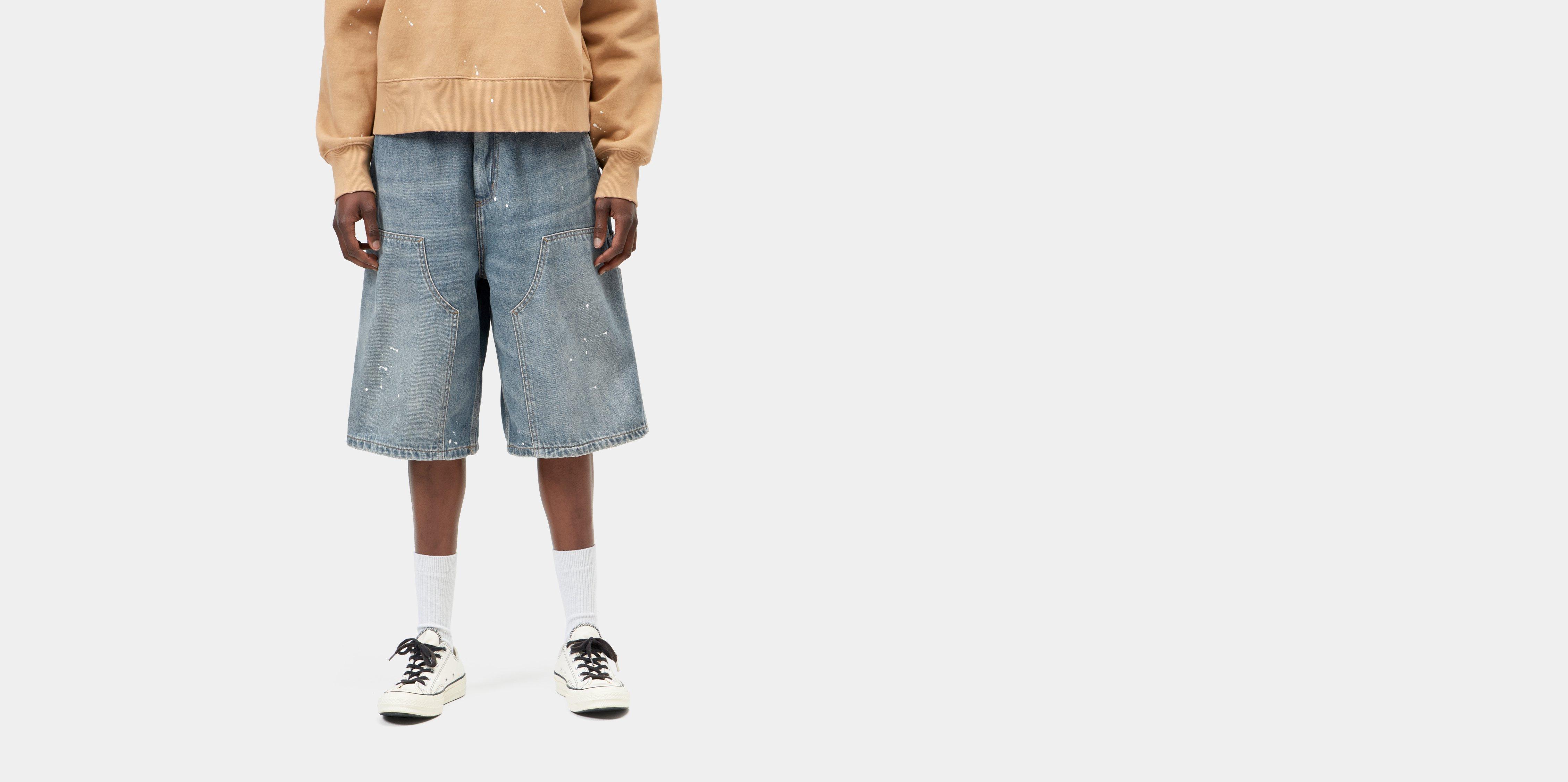 Carhartt WIP W' Nixon Double Knee Short Blue destroy wash, splatter | S | Women