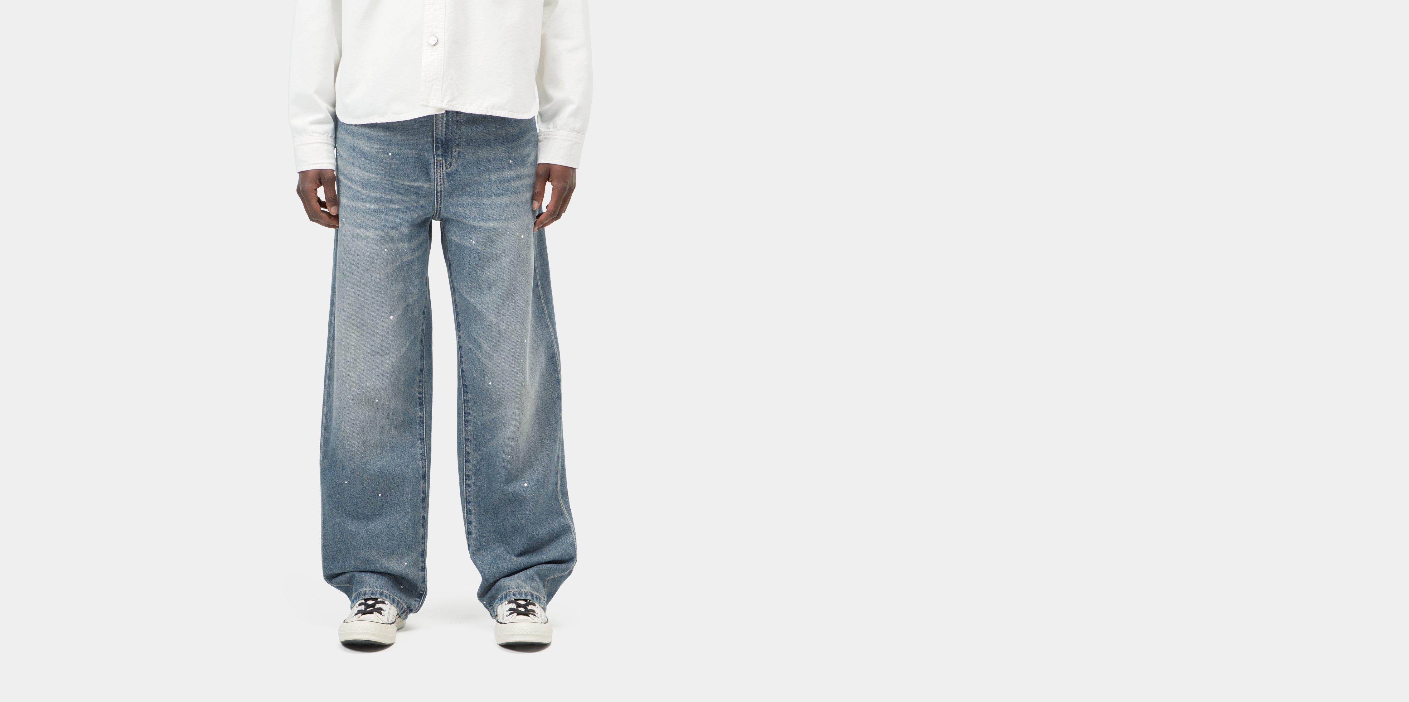Carhartt WIP W' Arin Pant Blue destroy wash, splatter | 32 | Women