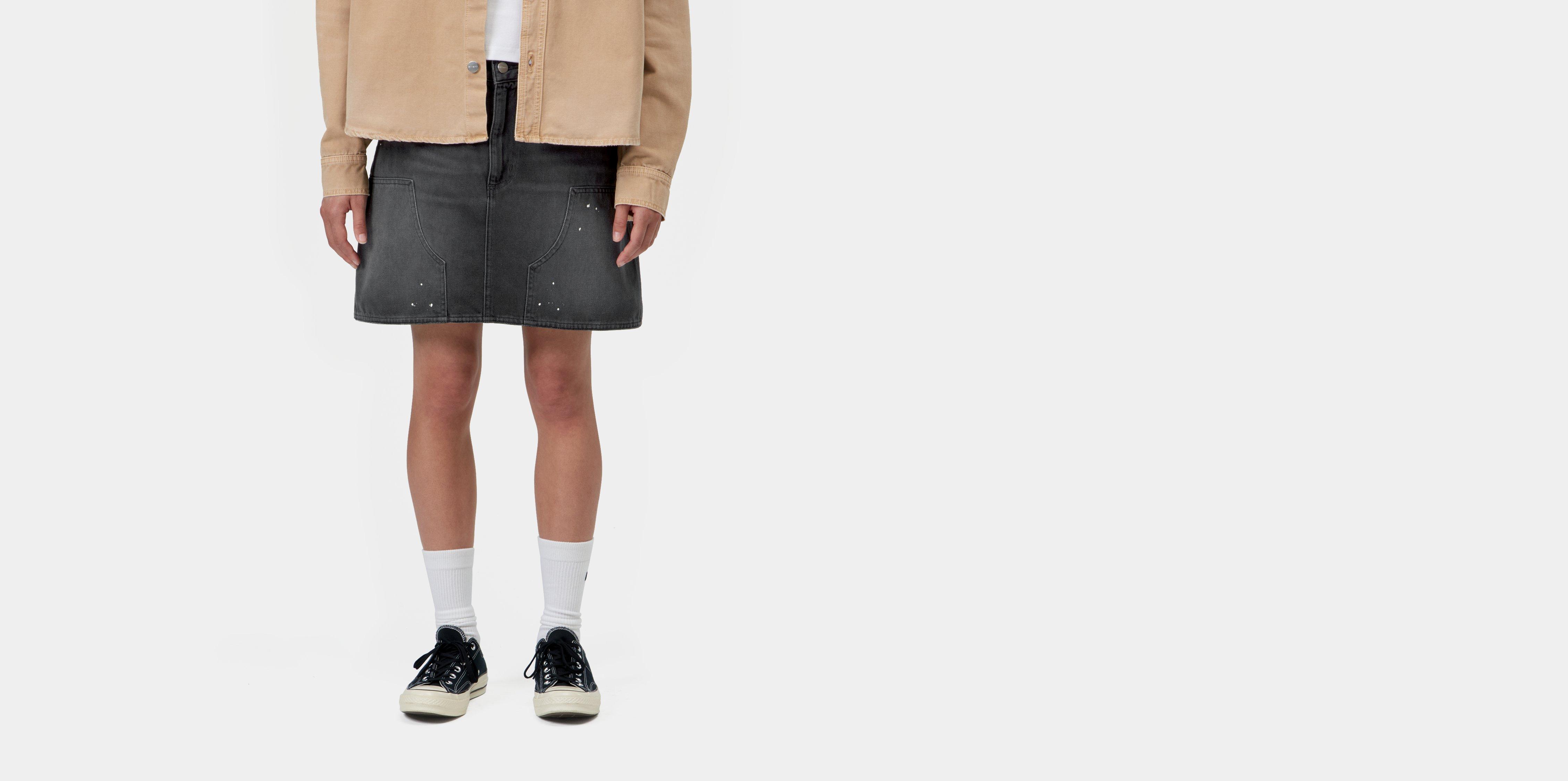 Carhartt WIP W' Maeve Double Knee Skirt Black destroy wash, splatter | L | Women