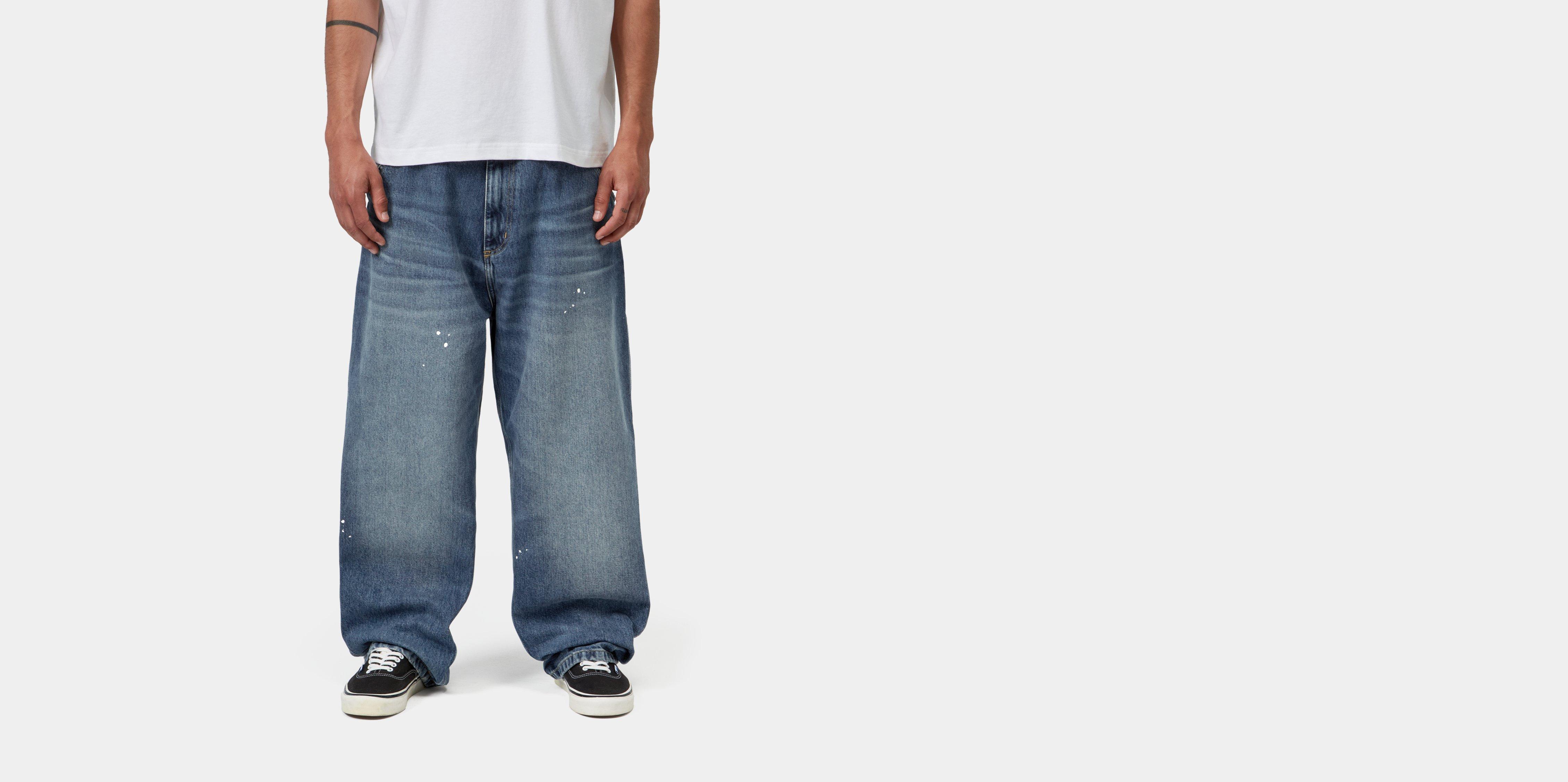 Carhartt WIP OG Single Knee Pant Blue destroy wash, splatter | M | Men