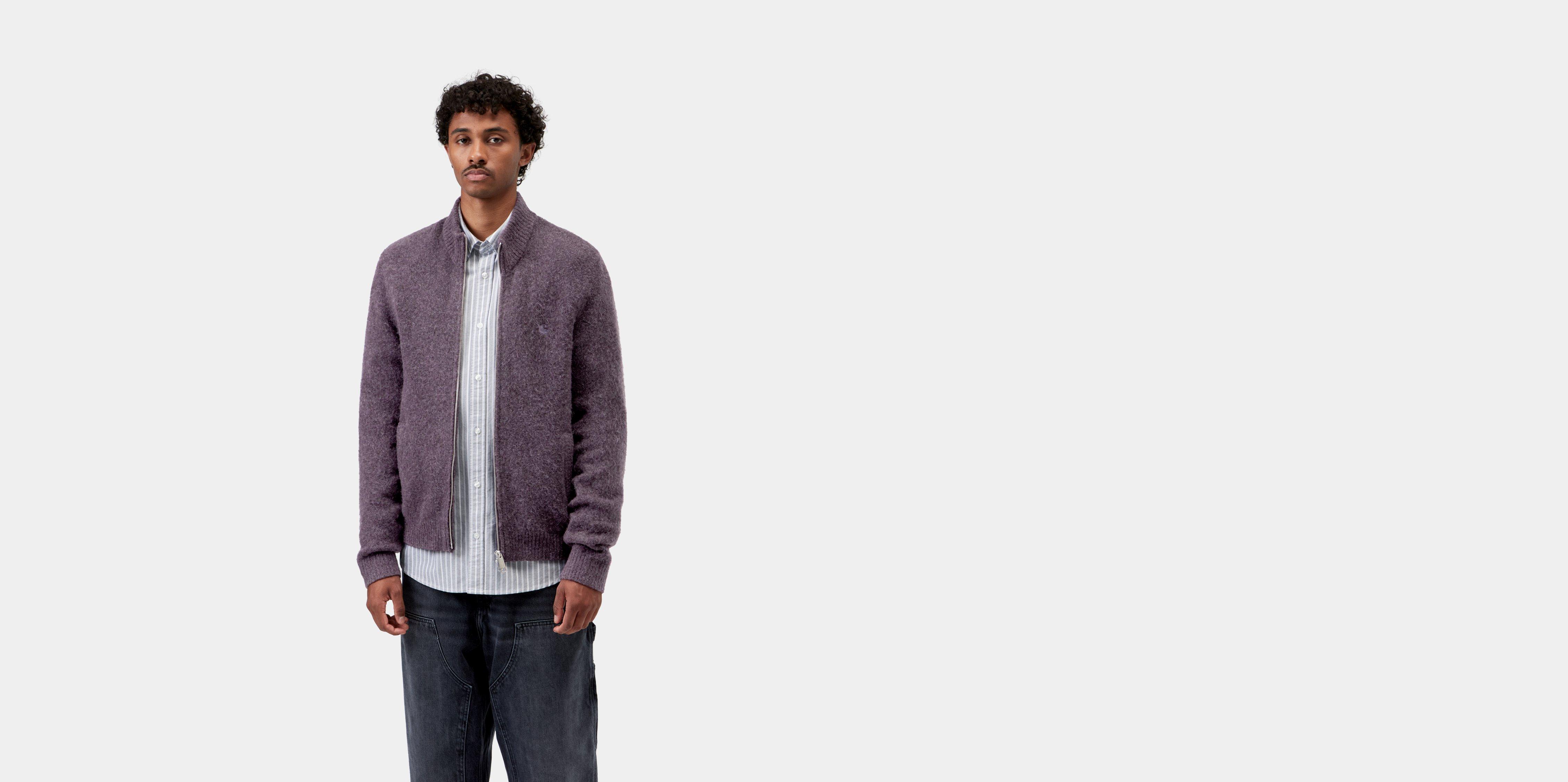 Carhartt WIP Curtis Sweater Jacket Tangled Shady Purple | L | Men