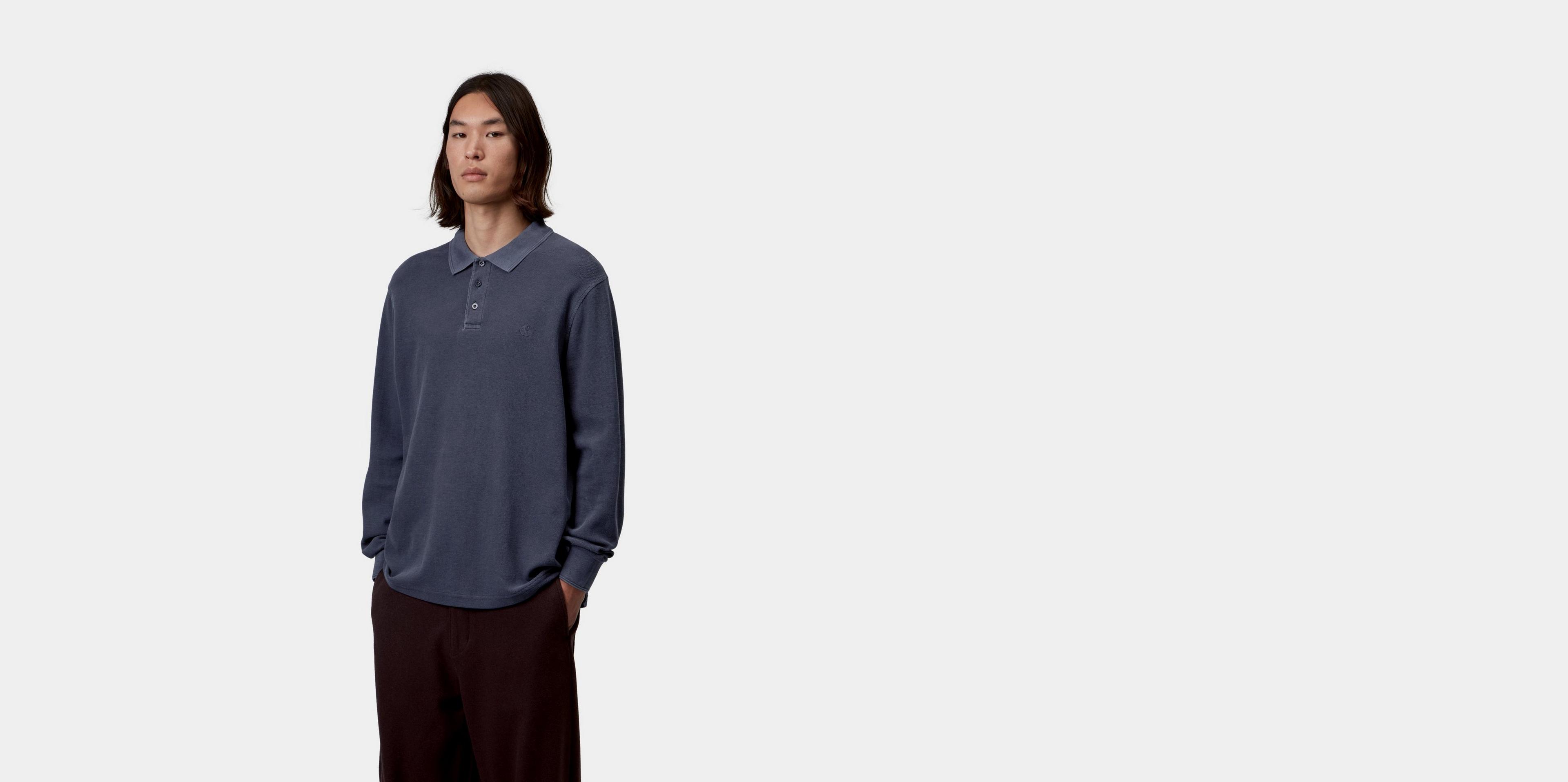 Carhartt WIP L/S Waffle Rugby Shirt, Dark Navy | Official Online Store