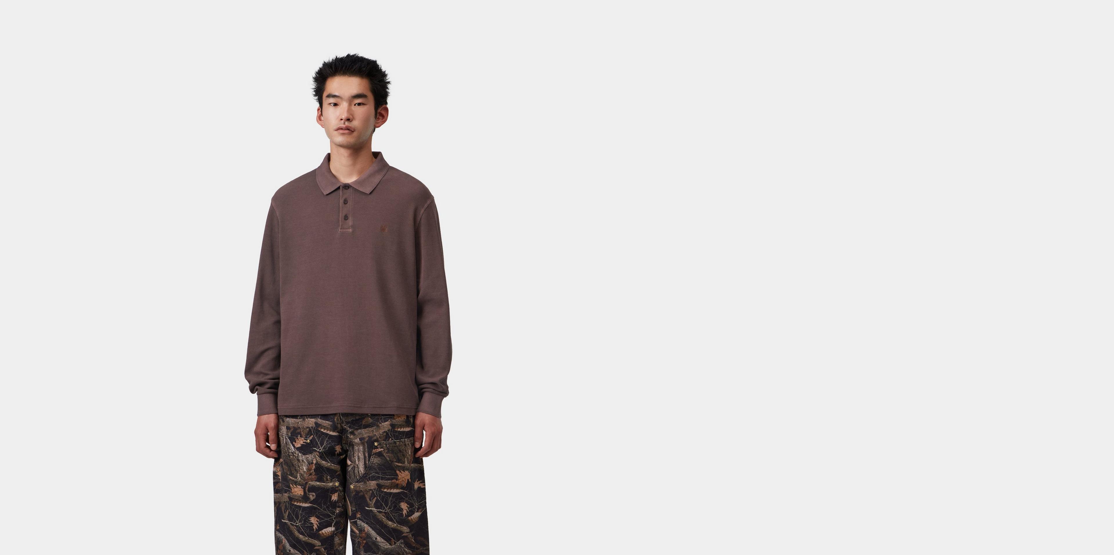 Carhartt WIP L/S Waffle Rugby Shirt, Palisander | Official Online