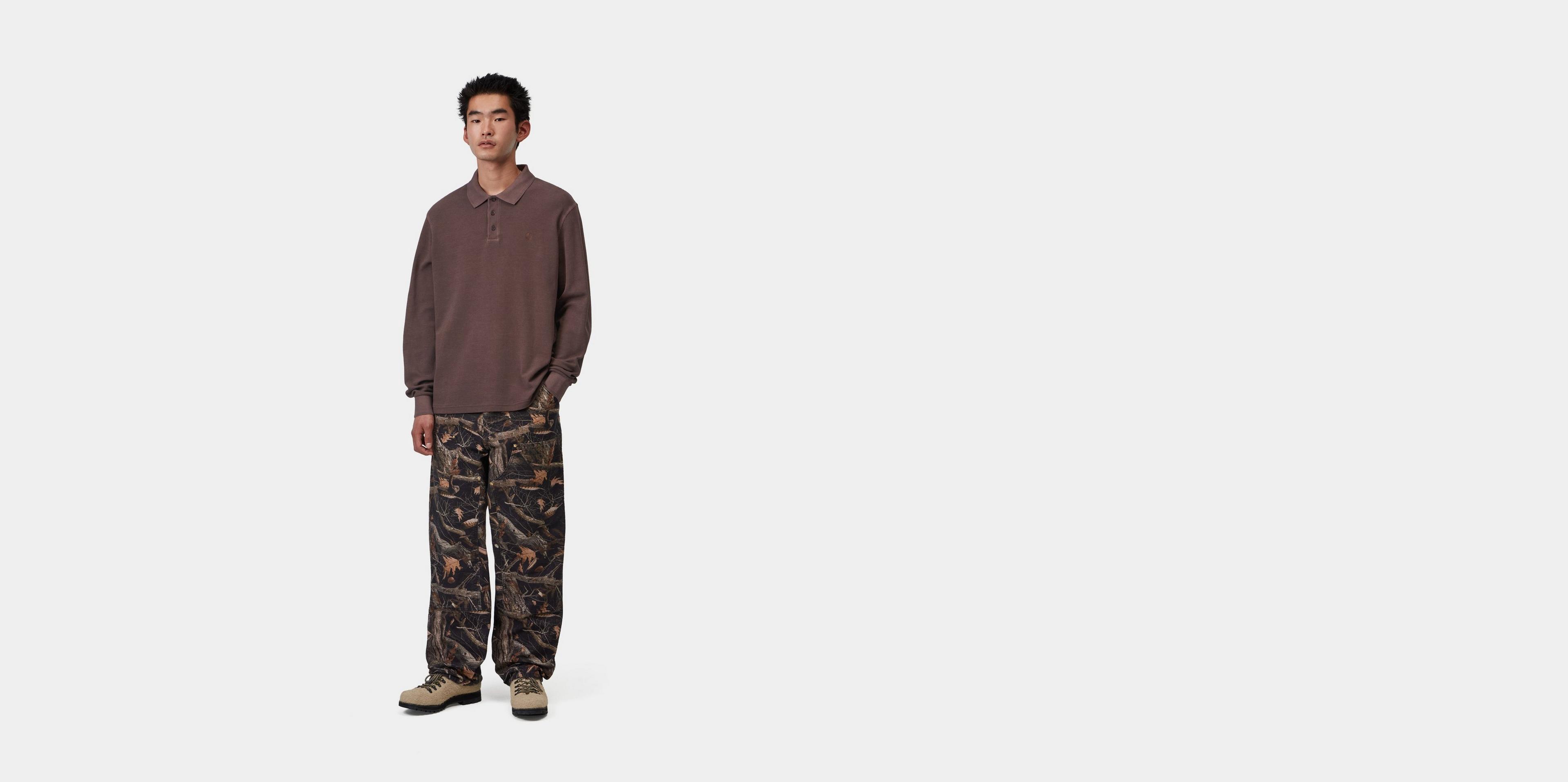 Carhartt WIP L/S Waffle Rugby Shirt, Palisander | Official Online