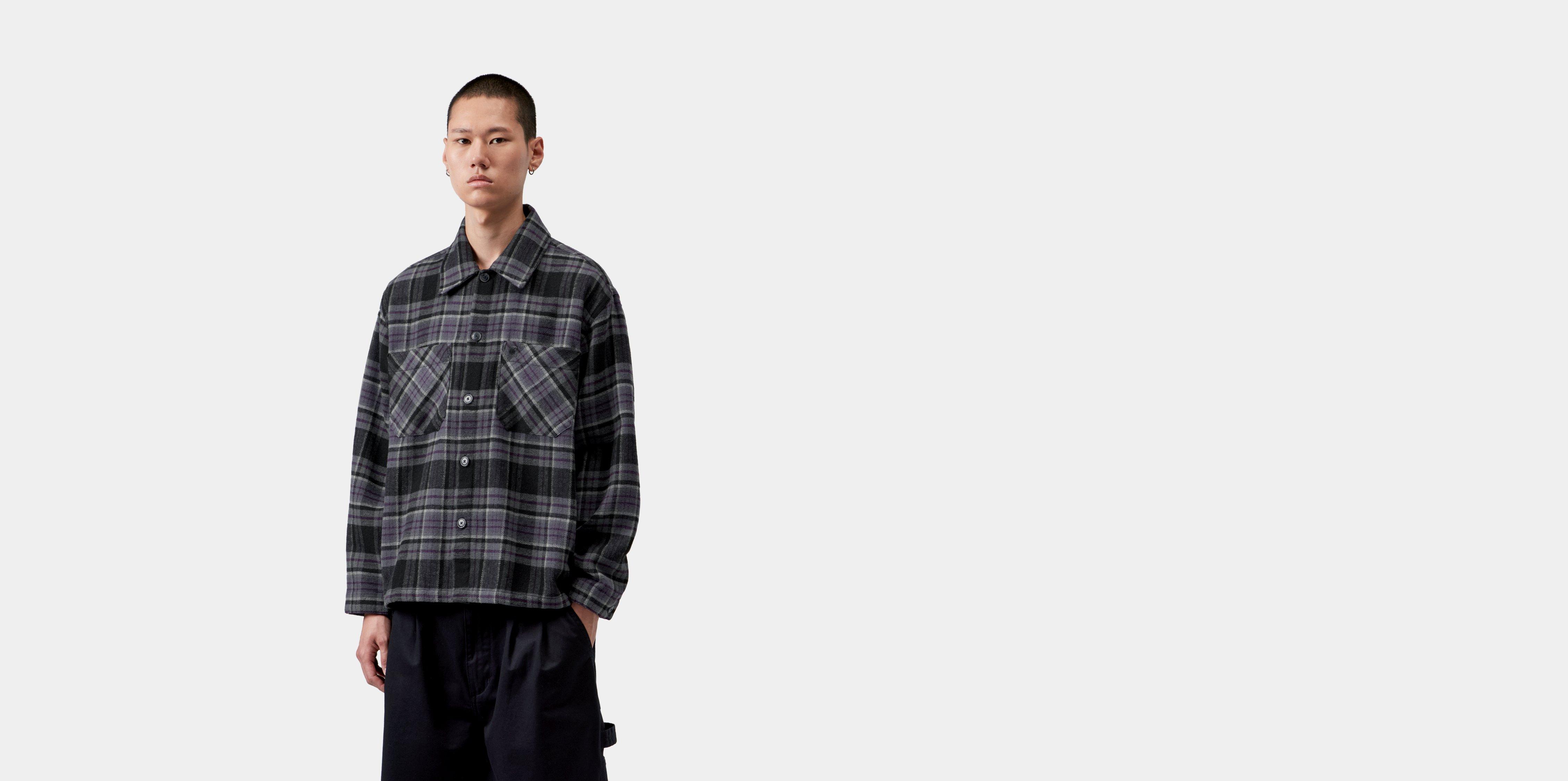 Carhartt WIP L/S Parson Shirt Parson Check, Shady Purple | XL | Men