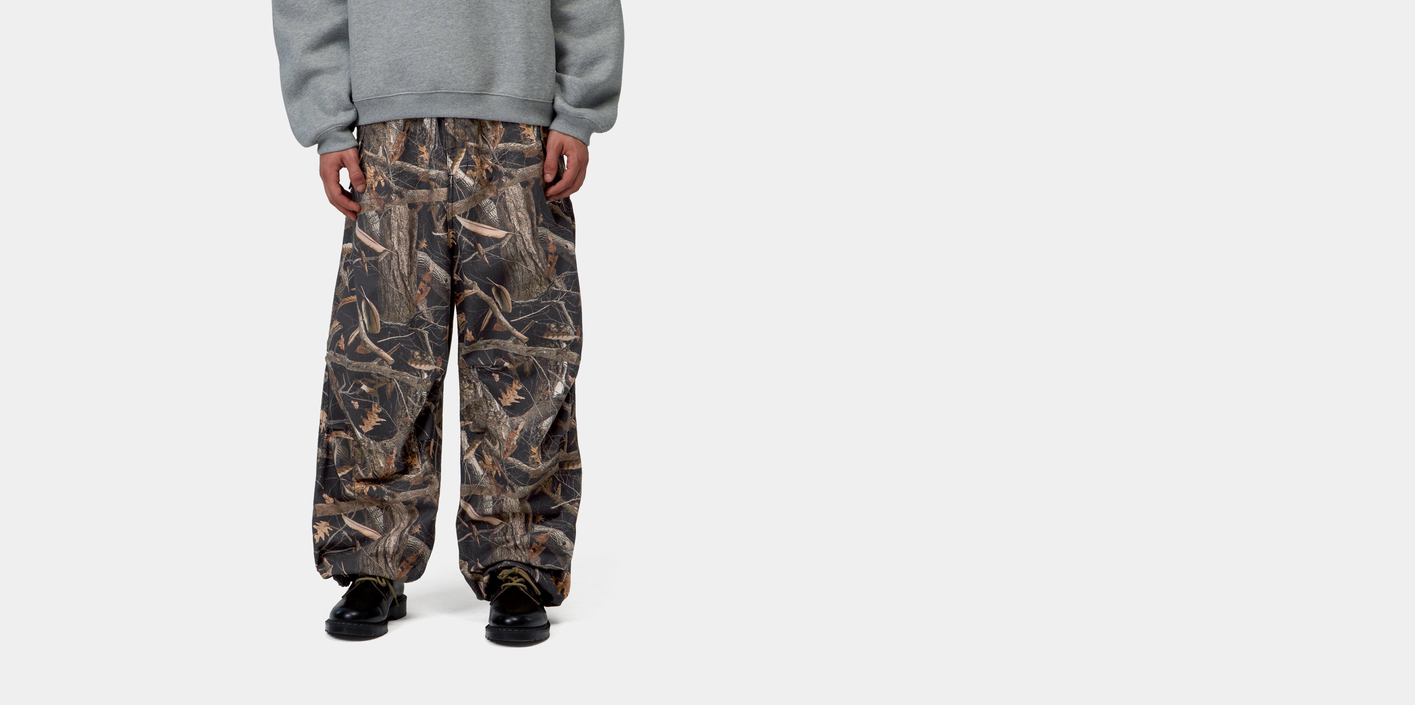 Carhartt WIP Fletcher Pant Camo Feather Tree, Black rinsed | multicolor|black|camo | L | Men