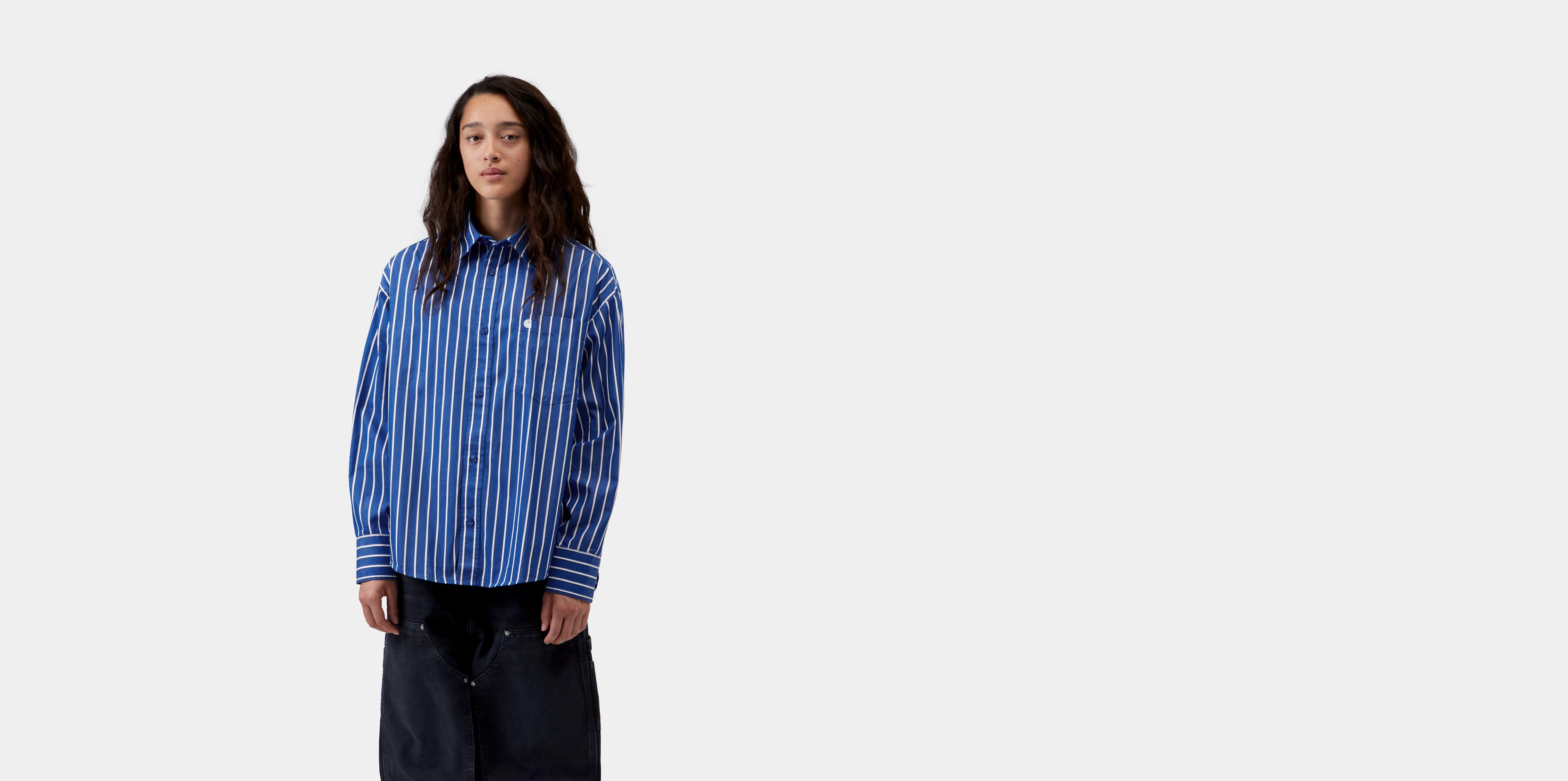 Carhartt WIP W' L/S Gowan Shirt Gowan Stripe, Lapis | blue | L | Women