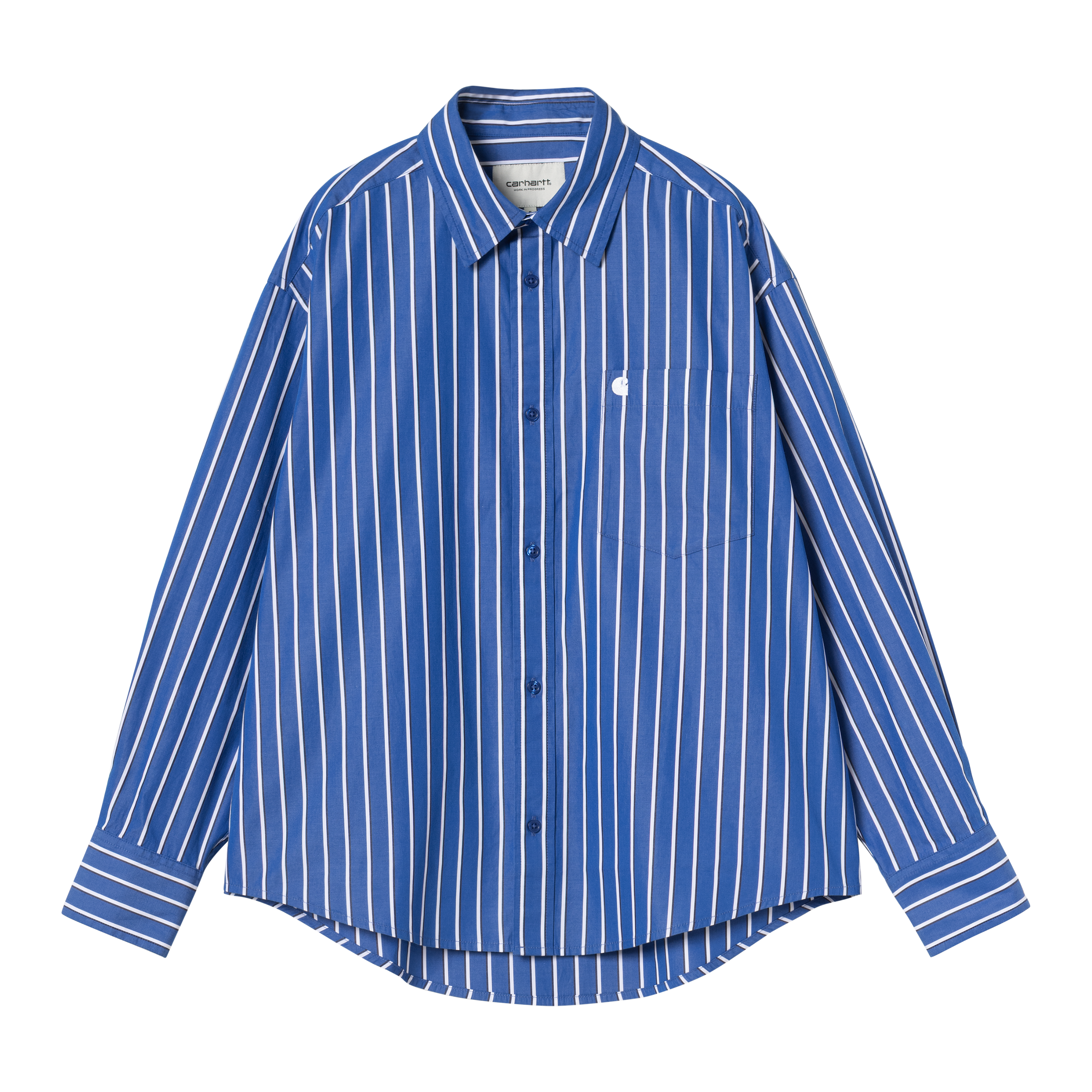 Carhartt WIP Women's L/S Gowan Shirt, Gowan Stripe, Lapis