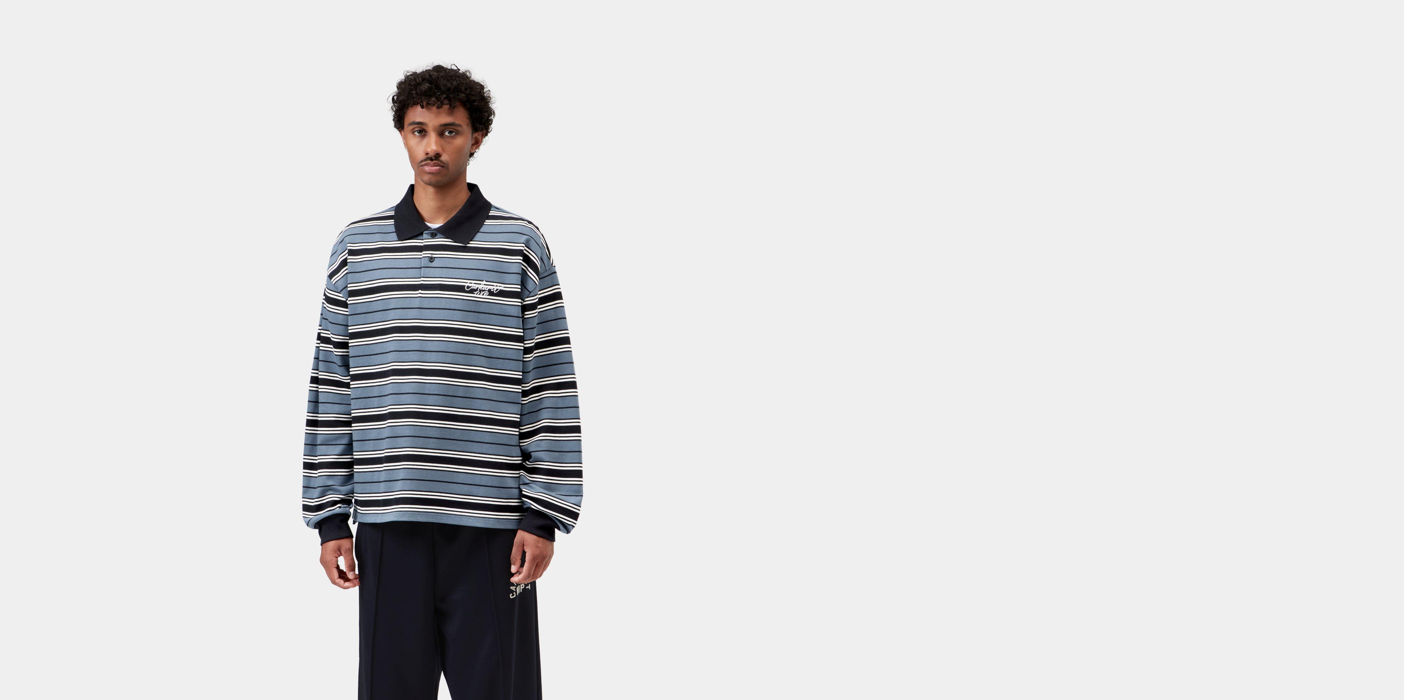 Carhartt WIP L/S Devitt Rugby Shirt Devitt Stripe, Icesheet | blue | XXL | Men