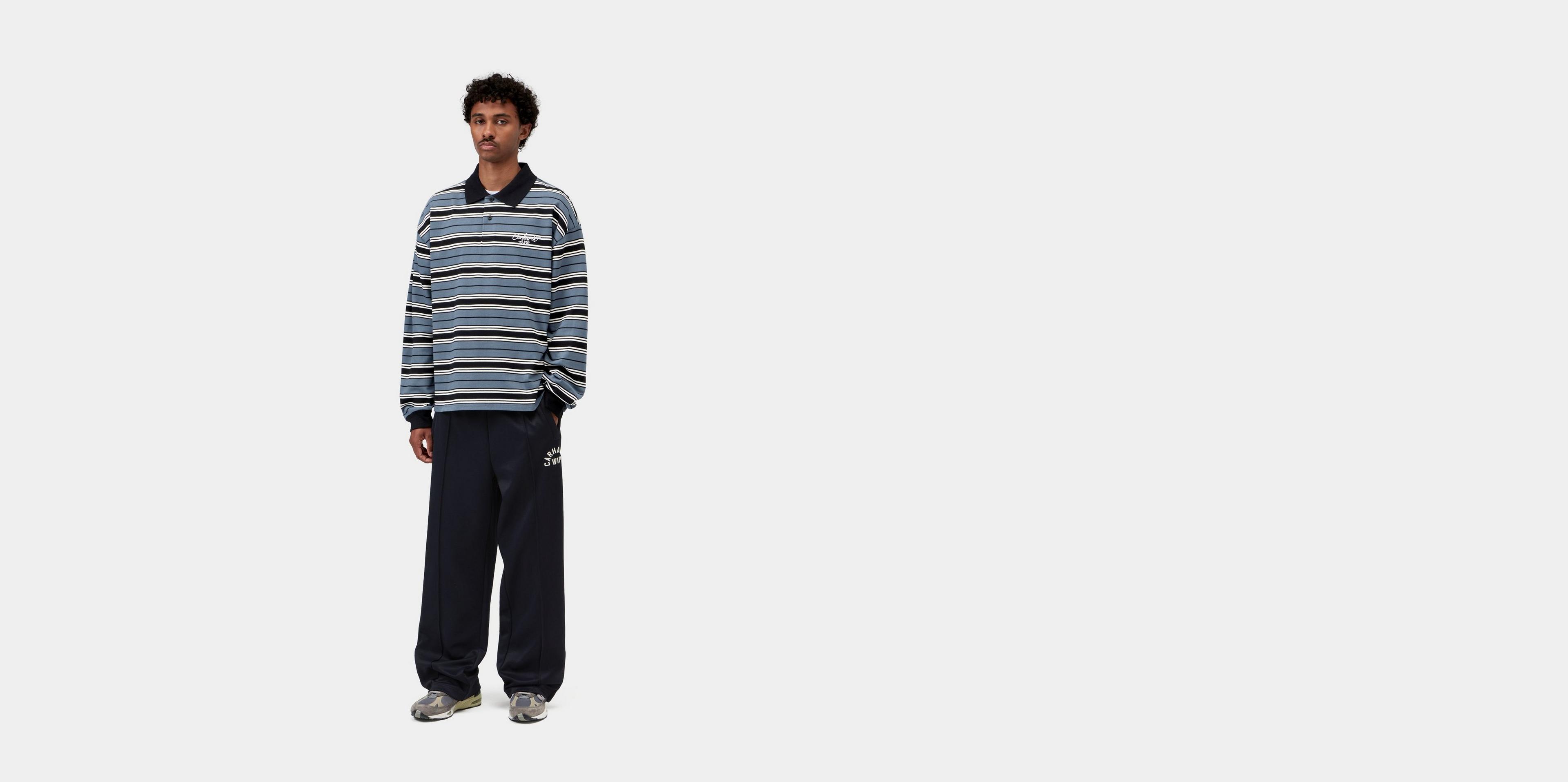 Carhartt WIP L/S Devitt Rugby Shirt, Devitt Stripe, Icesheet