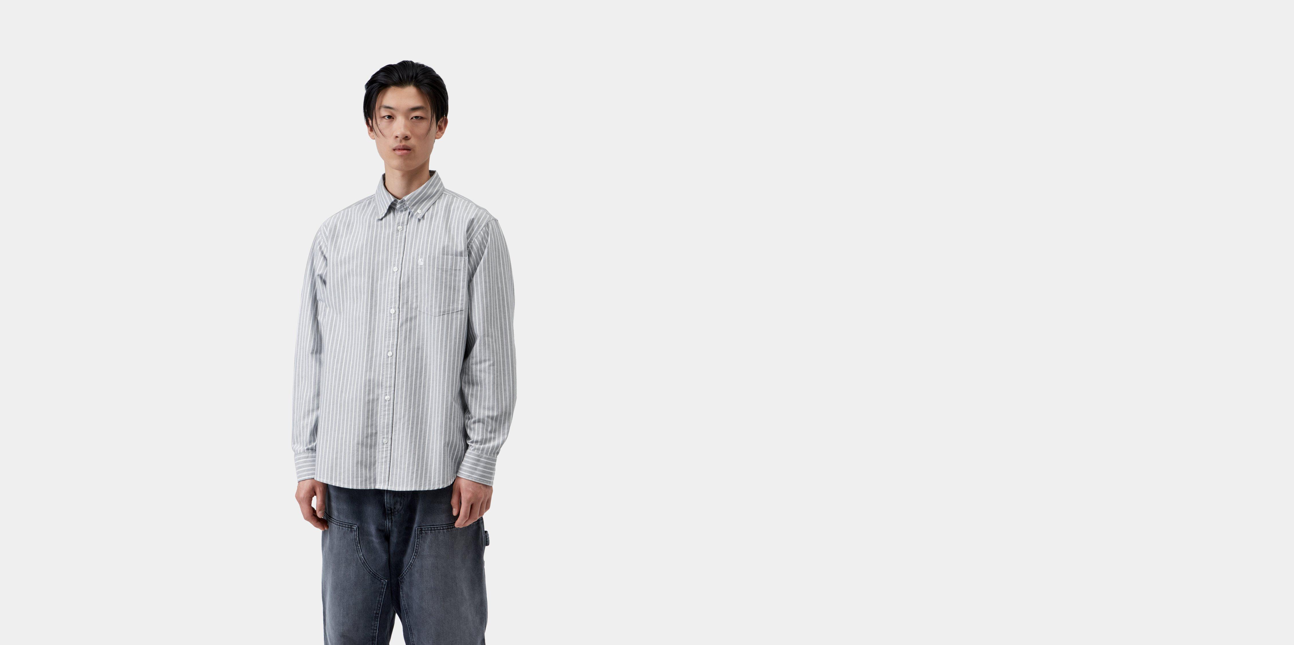 Carhartt WIP L/S Kanan Shirt Kanan Stripe, Black | M | Men