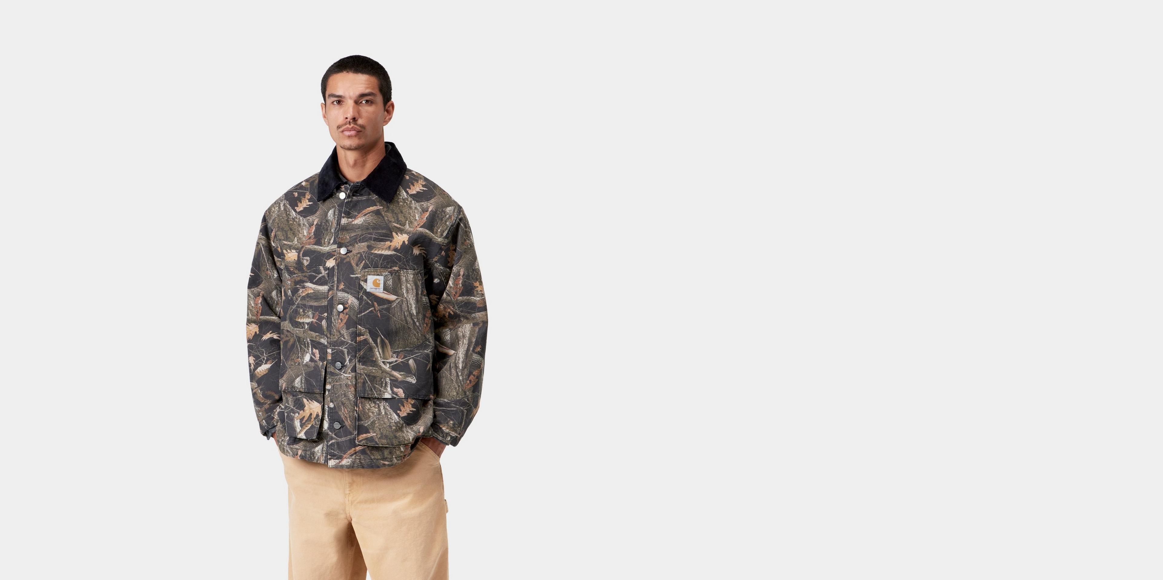 Carhartt WIP Lander Coat, Camo Feather Tree, Black / Black
