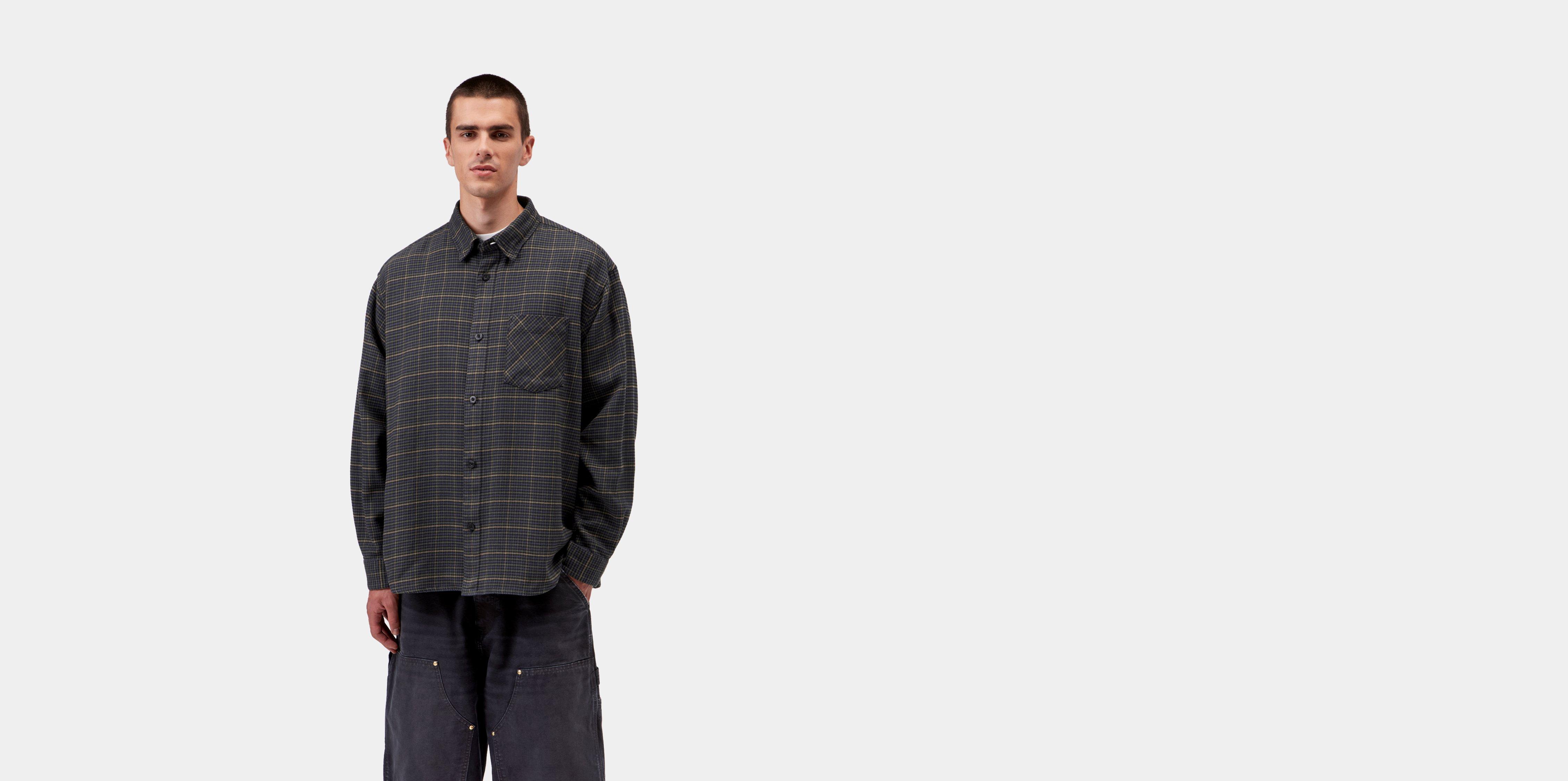 Carhartt WIP L/S Todrick Shirt Todrick Houndstooth, Blue | XXL | Men